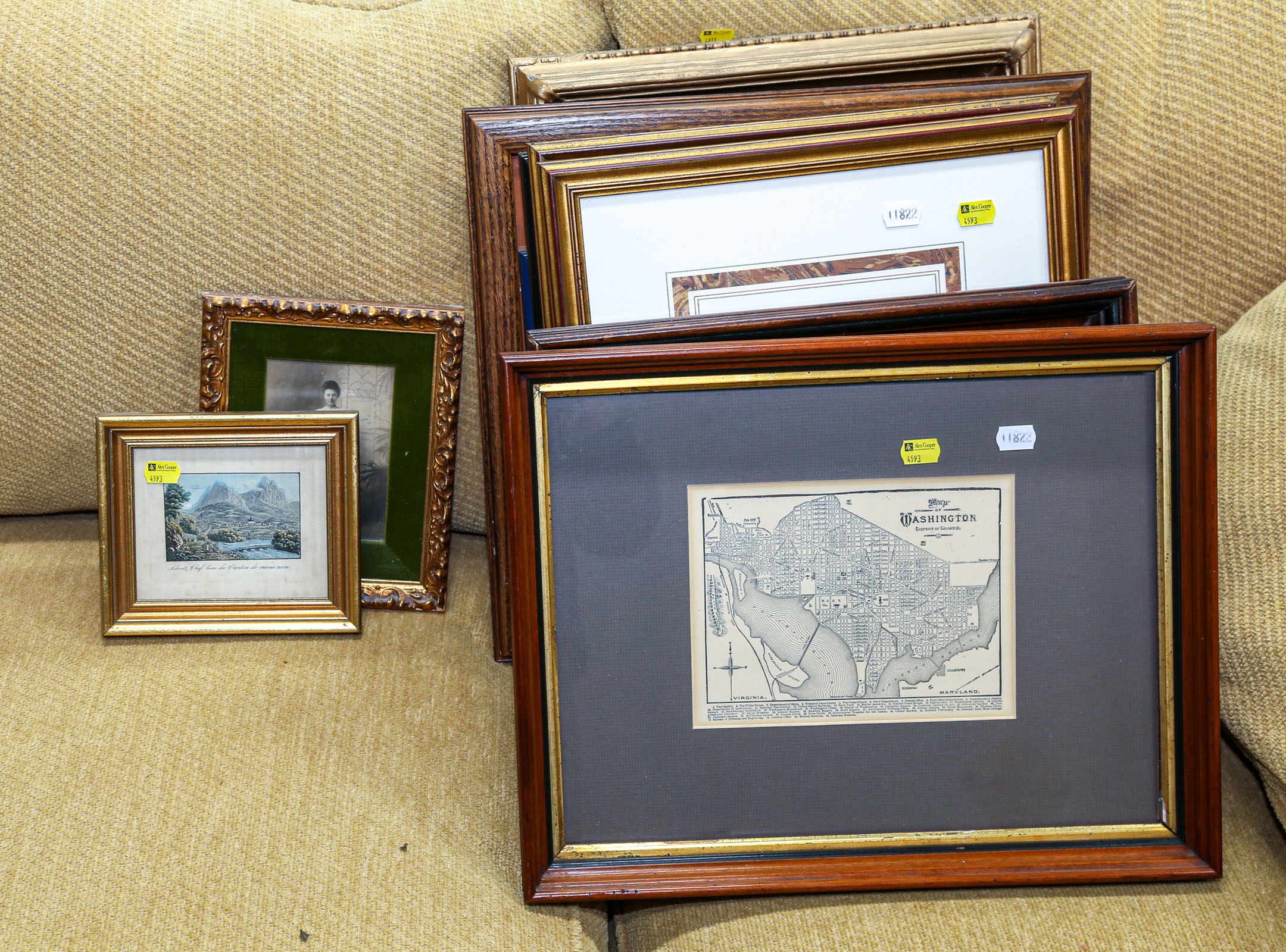 NINE FRAMED ARTWORKS A FRAME 2e8d6e