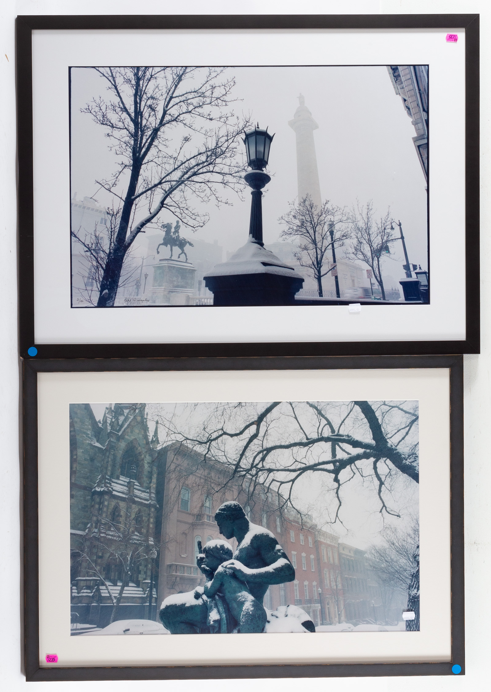 TWO LARGE FRAMED COLOR PHOTOS OF