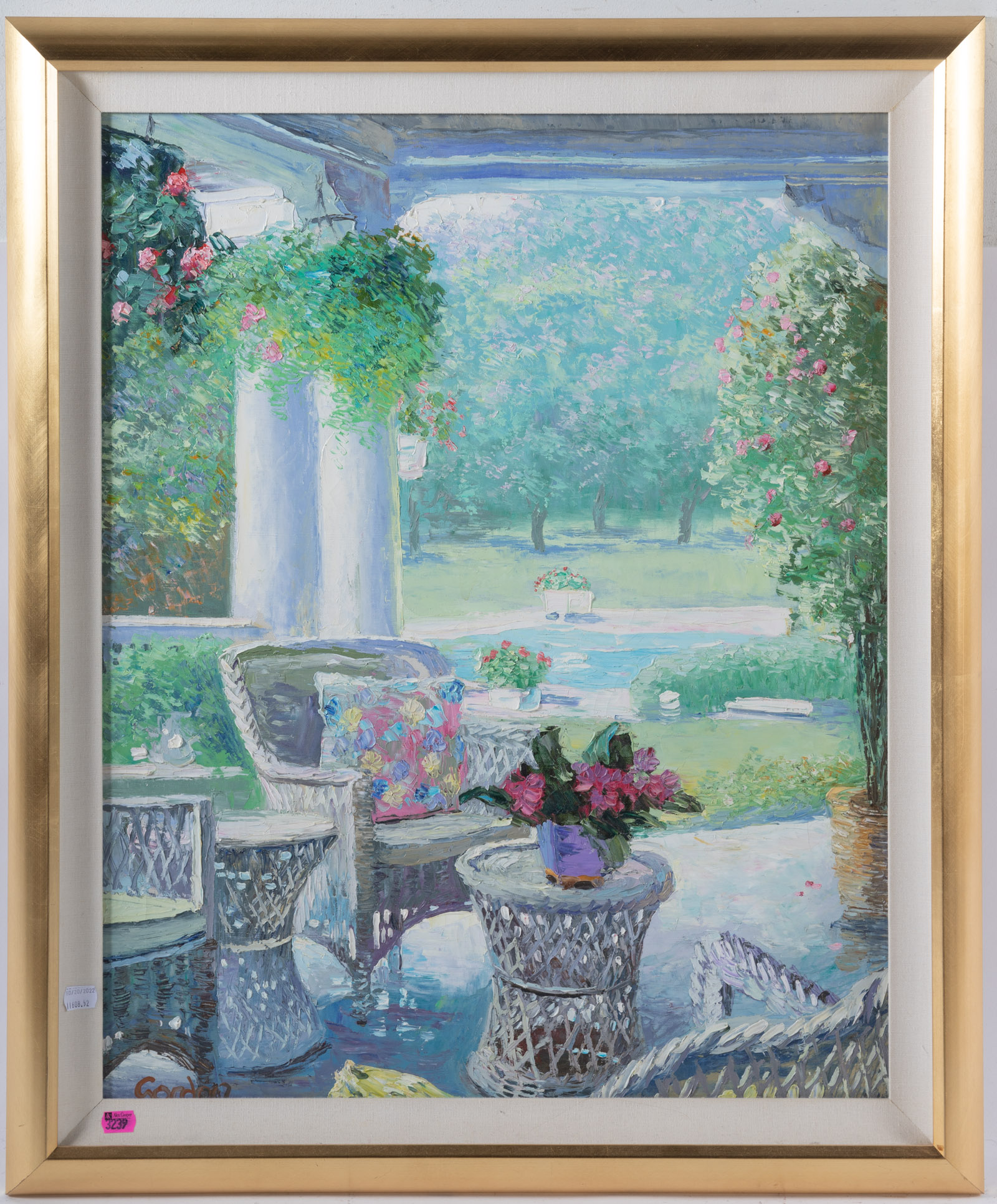 GORDON. VIEW FROM THE VERANDA, OIL Oil