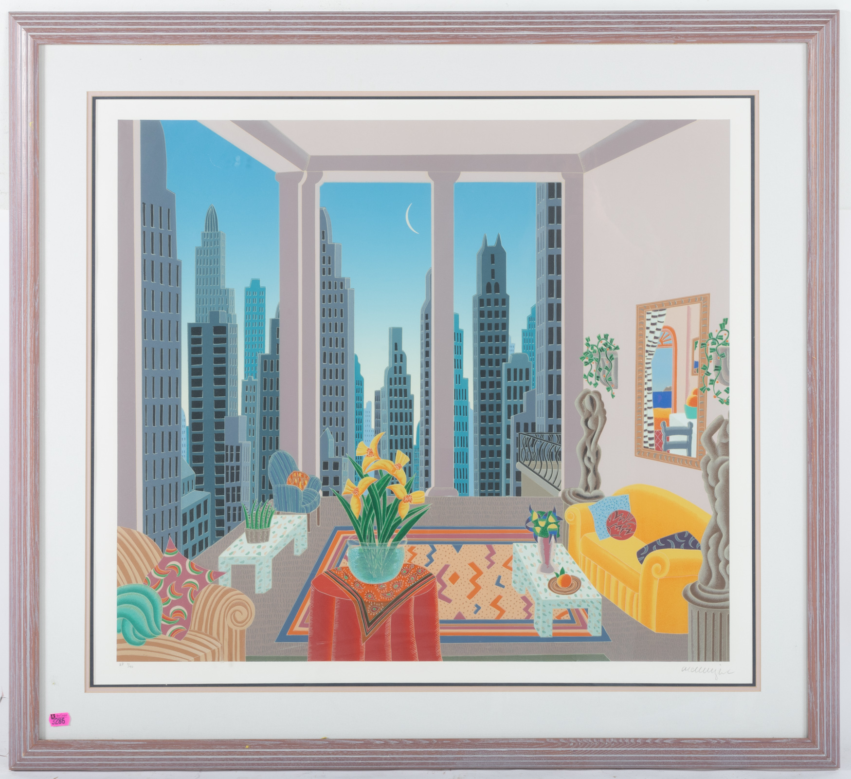 THOMAS MCKNIGHT. INTERIOR, COLOR SCREENPRINT