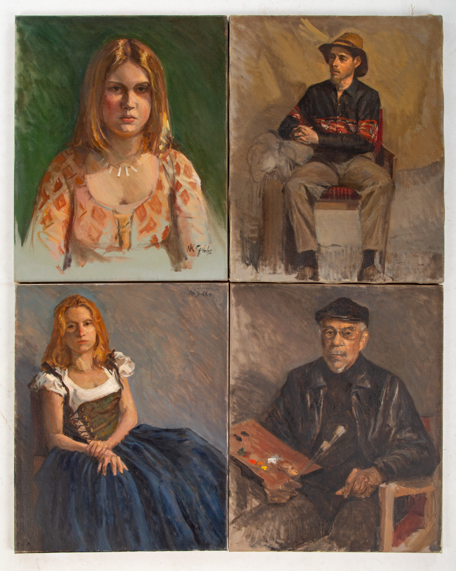 NATHANIEL K. GIBBS. FOUR PORTRAITS