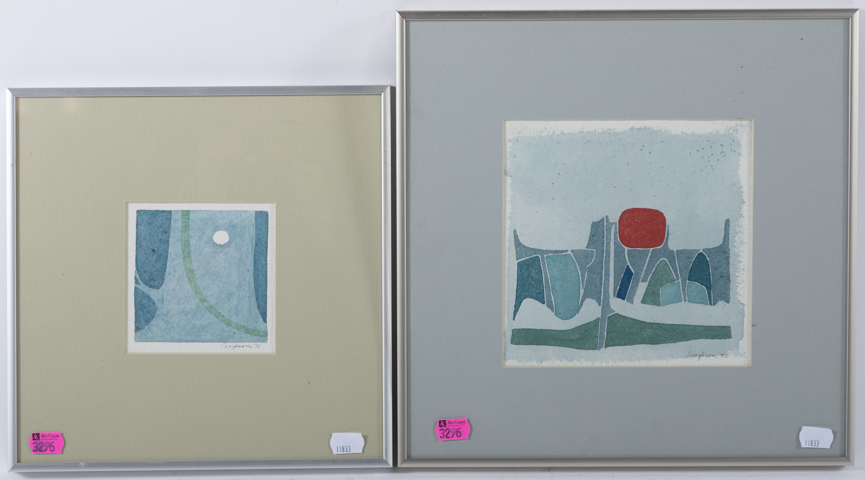 MARCIA SIMPSON. PAIR OF ABSTRACTS,