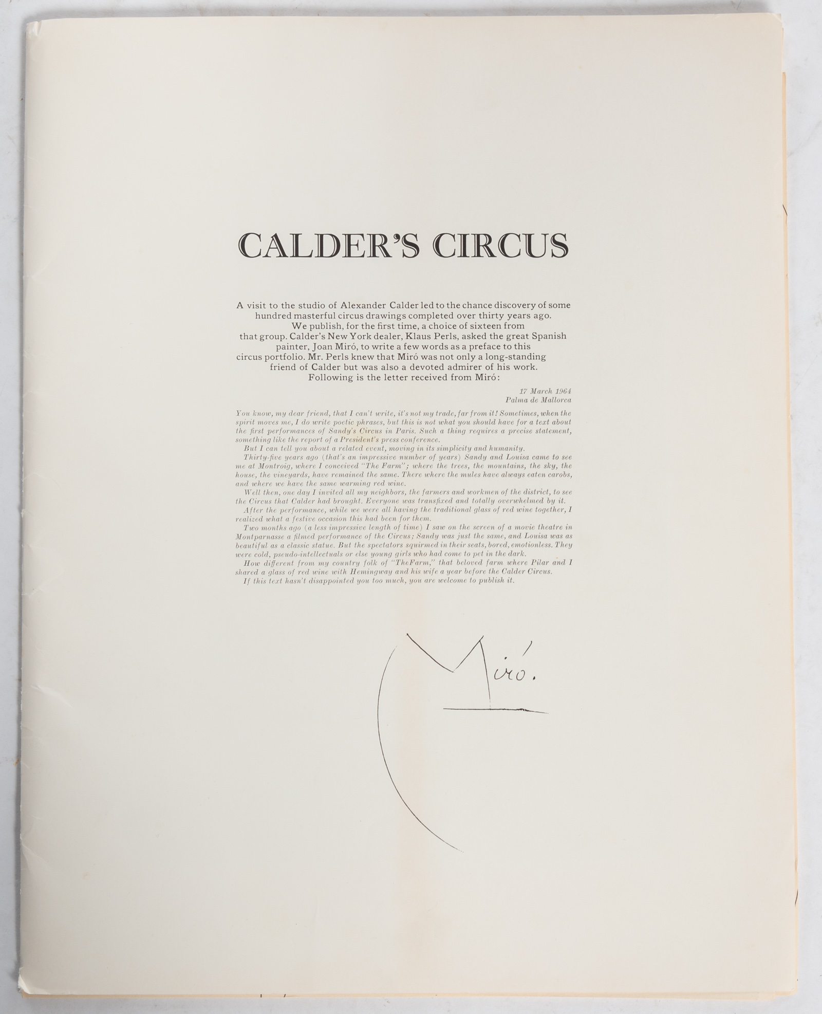 AFTER CALDER. "CALDER'S CIRCUS,"