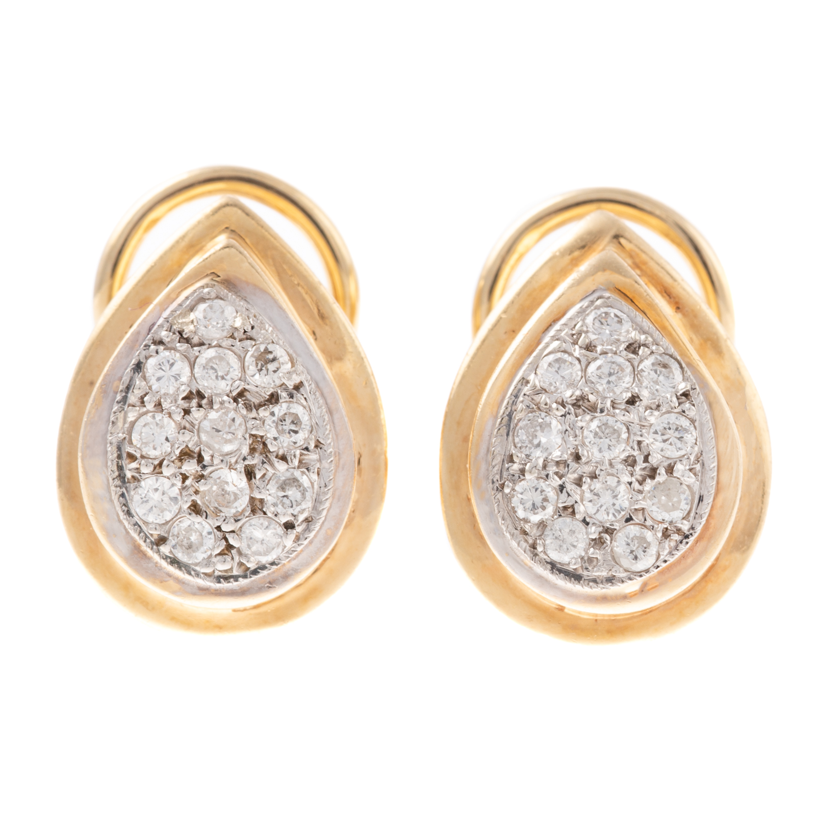 A PAIR OF TEAR DROP SHAPED DIAMOND 2e8eee