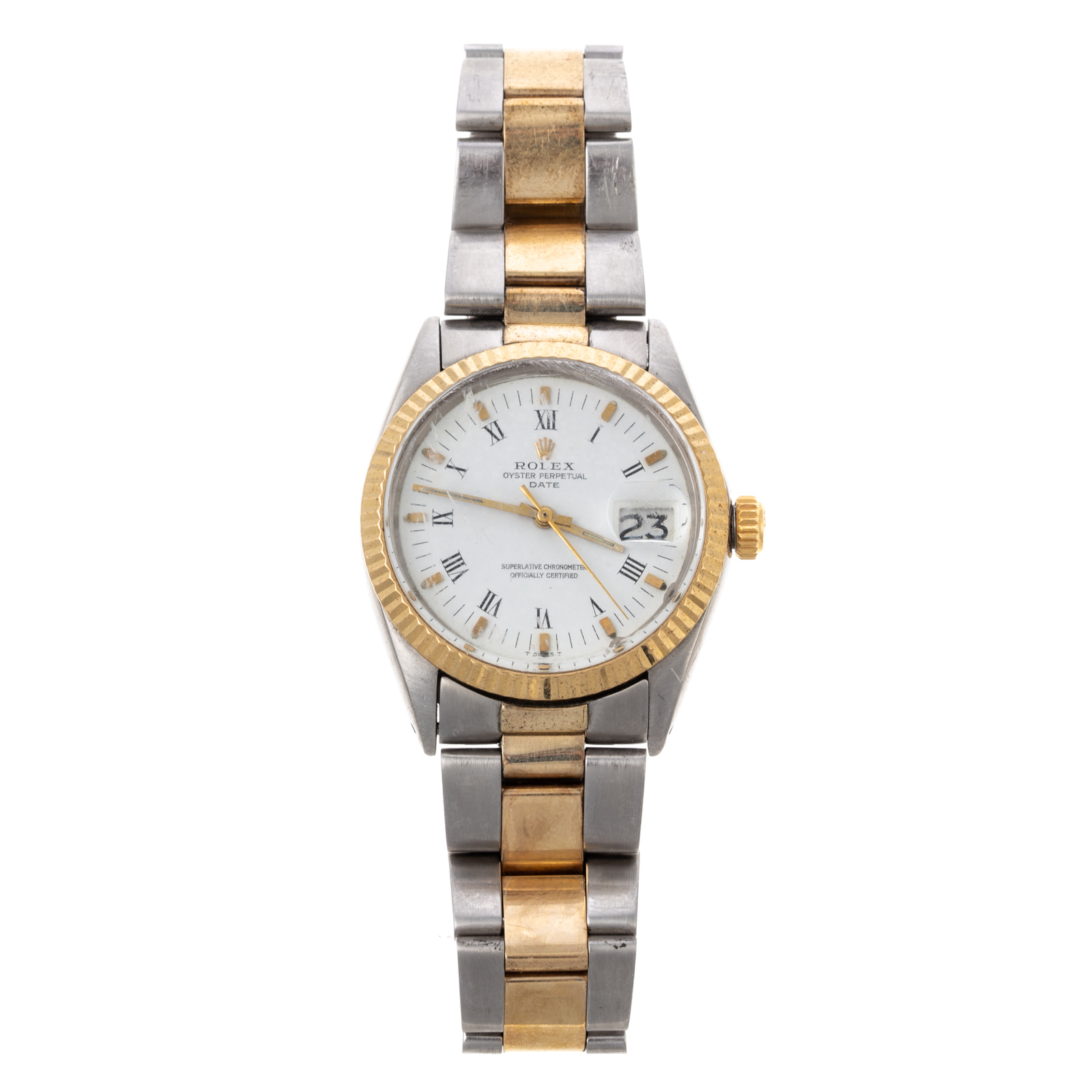 A TWO TONE ROLEX OYSTER PERPETUAL 2e8efa