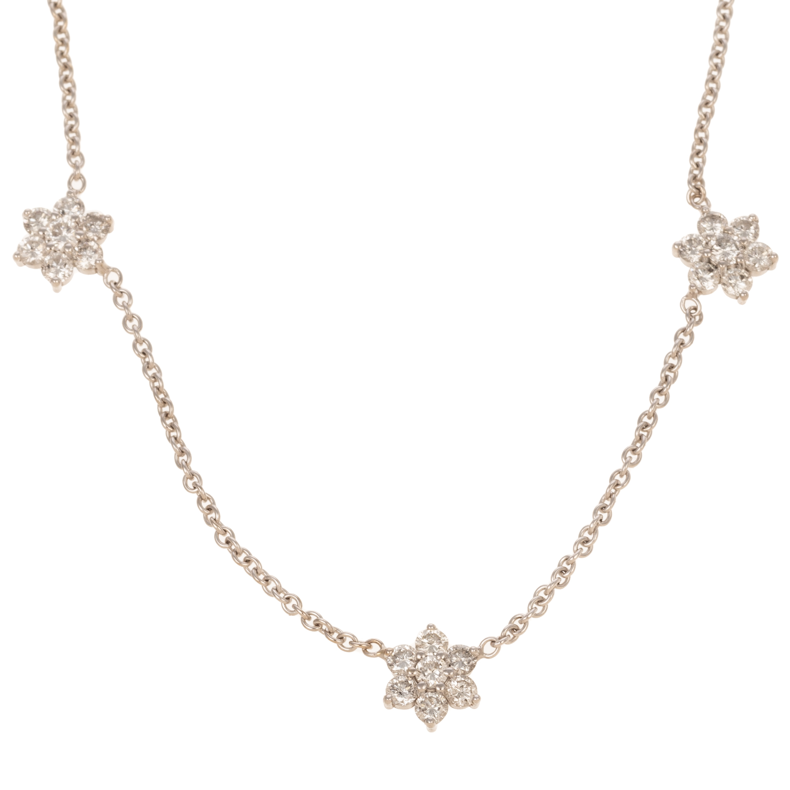 A DIAMOND FLOWER STATION NECKLACE 2e8f01