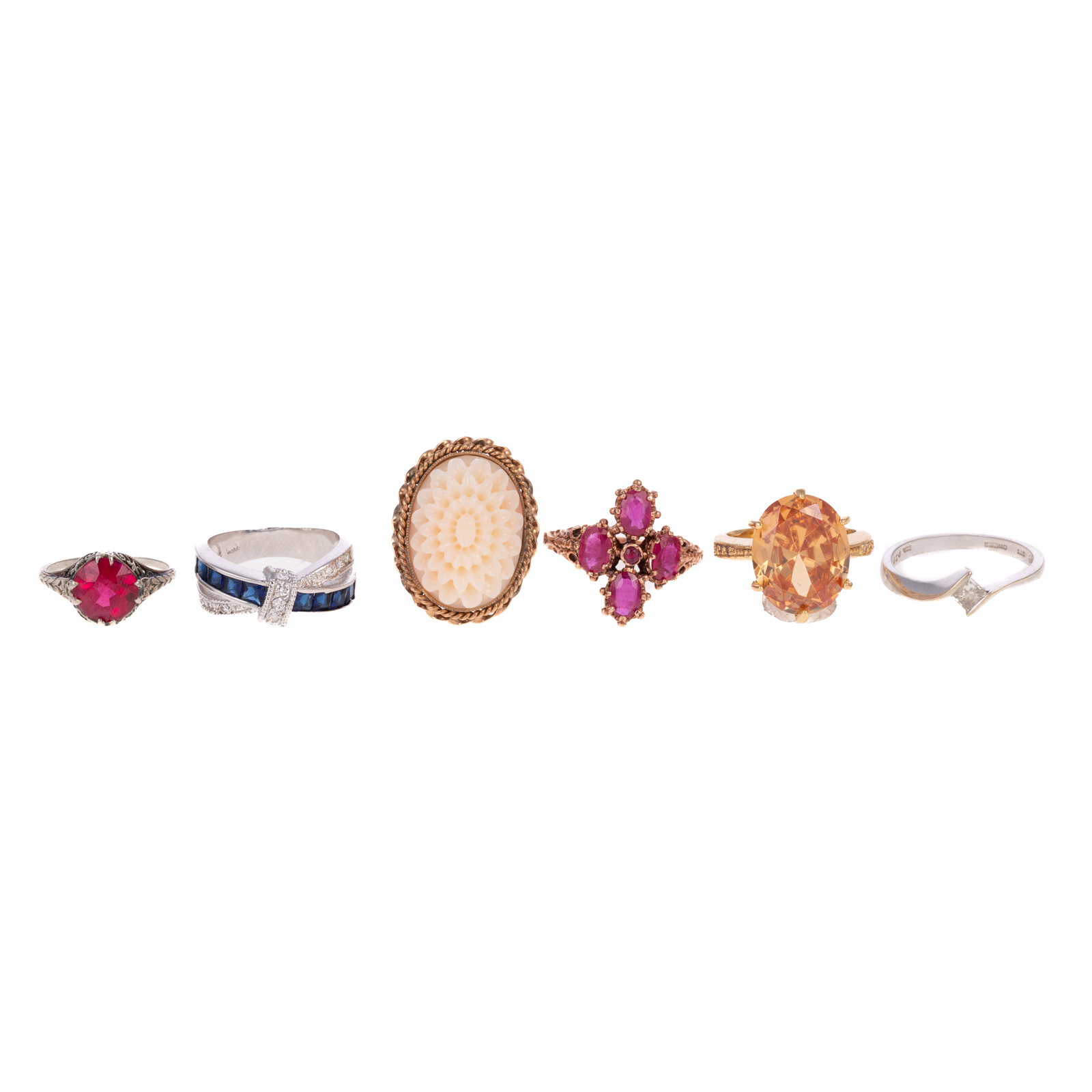 A COLLECTION OF GEMSTONE RINGS