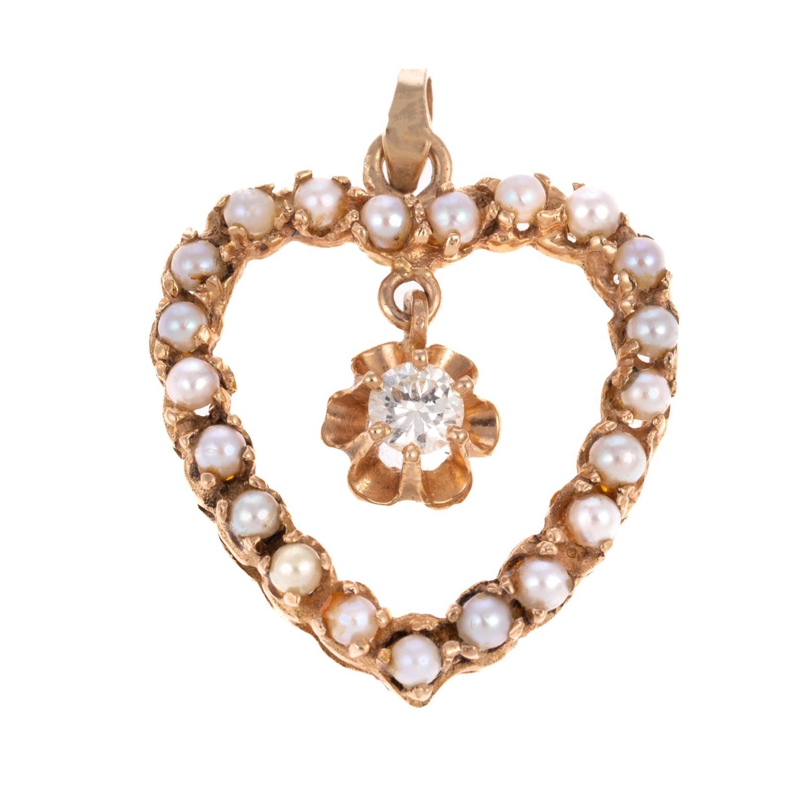 A VINTAGE DIAMOND & HEART PENDANT