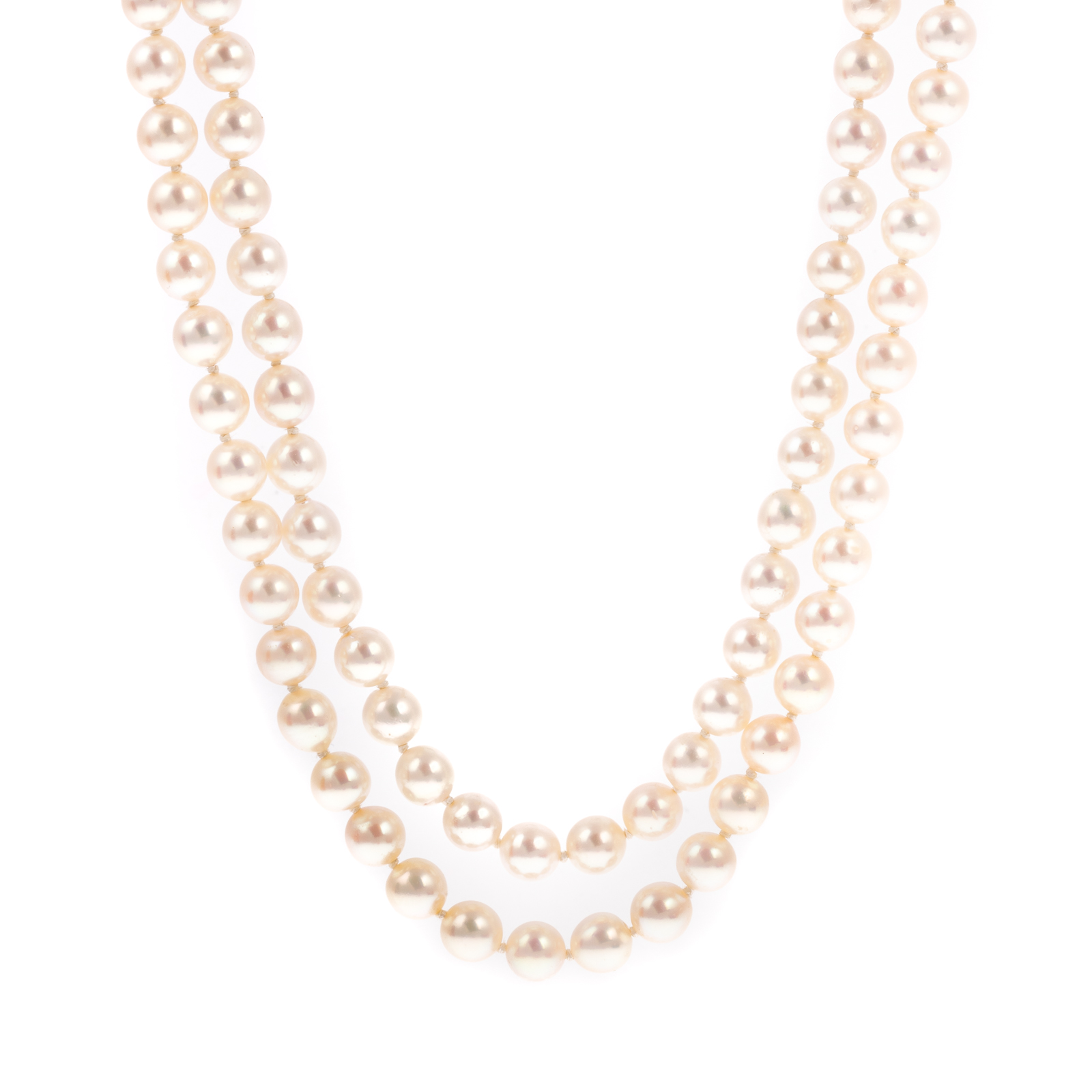 DOUBLE STRAND PEARL DIAMOND NECKLACE 2e8f1a