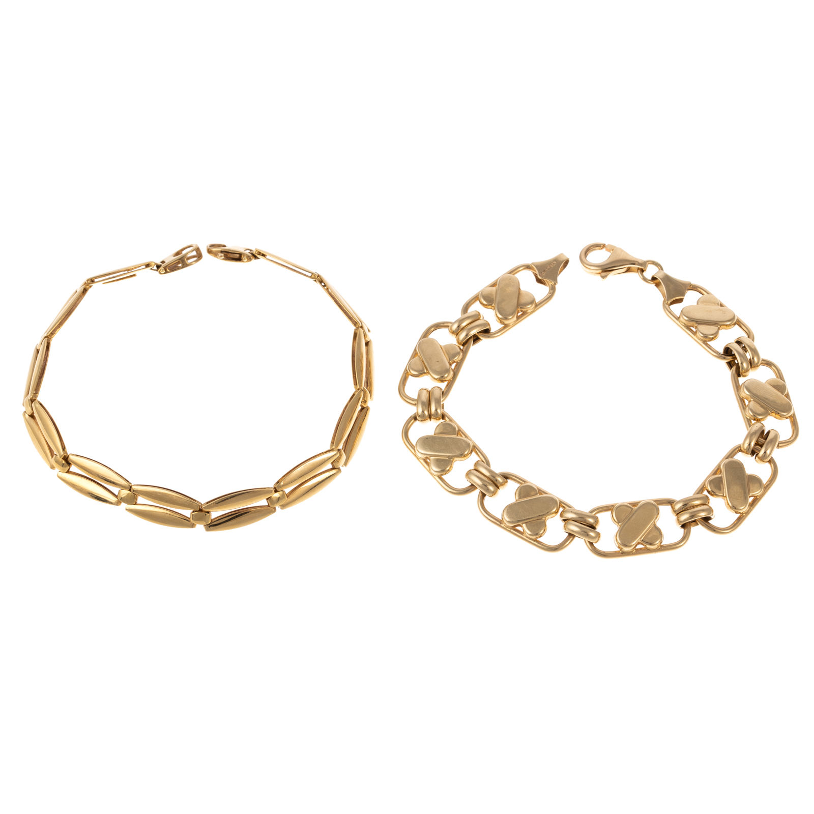 TWO ITALIAN YELLOW GOLD BRACELETS 2e8f2a