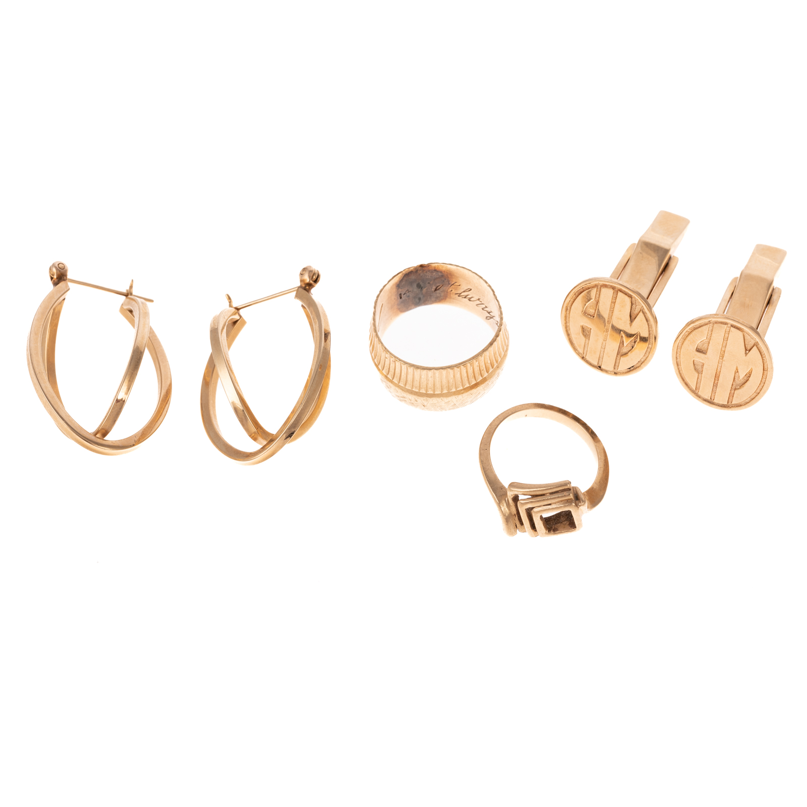 A COLLECTION OF JEWELRY IN 14K