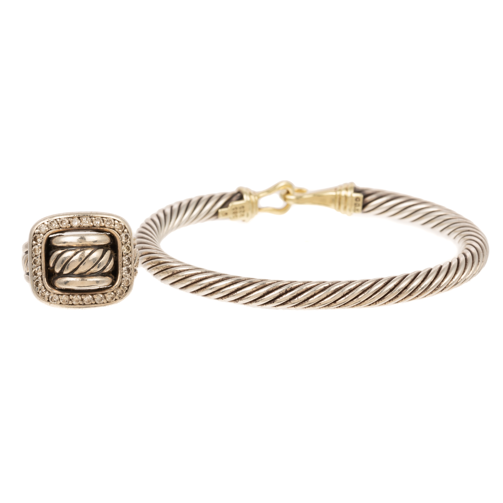 A DAVID YURMAN DIAMOND RING & BRACELET