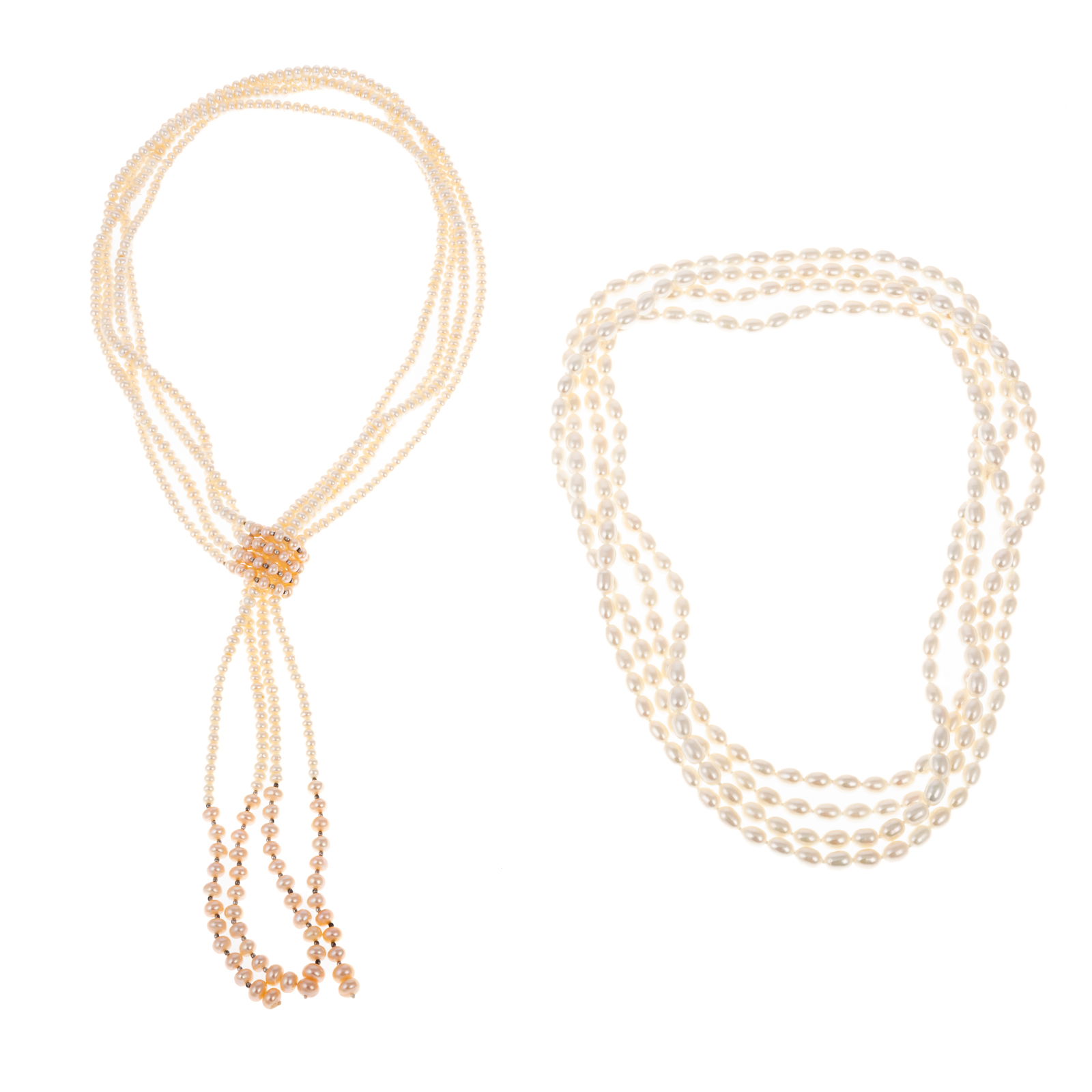 TWO FRESH WATER PEARL NECKLACES