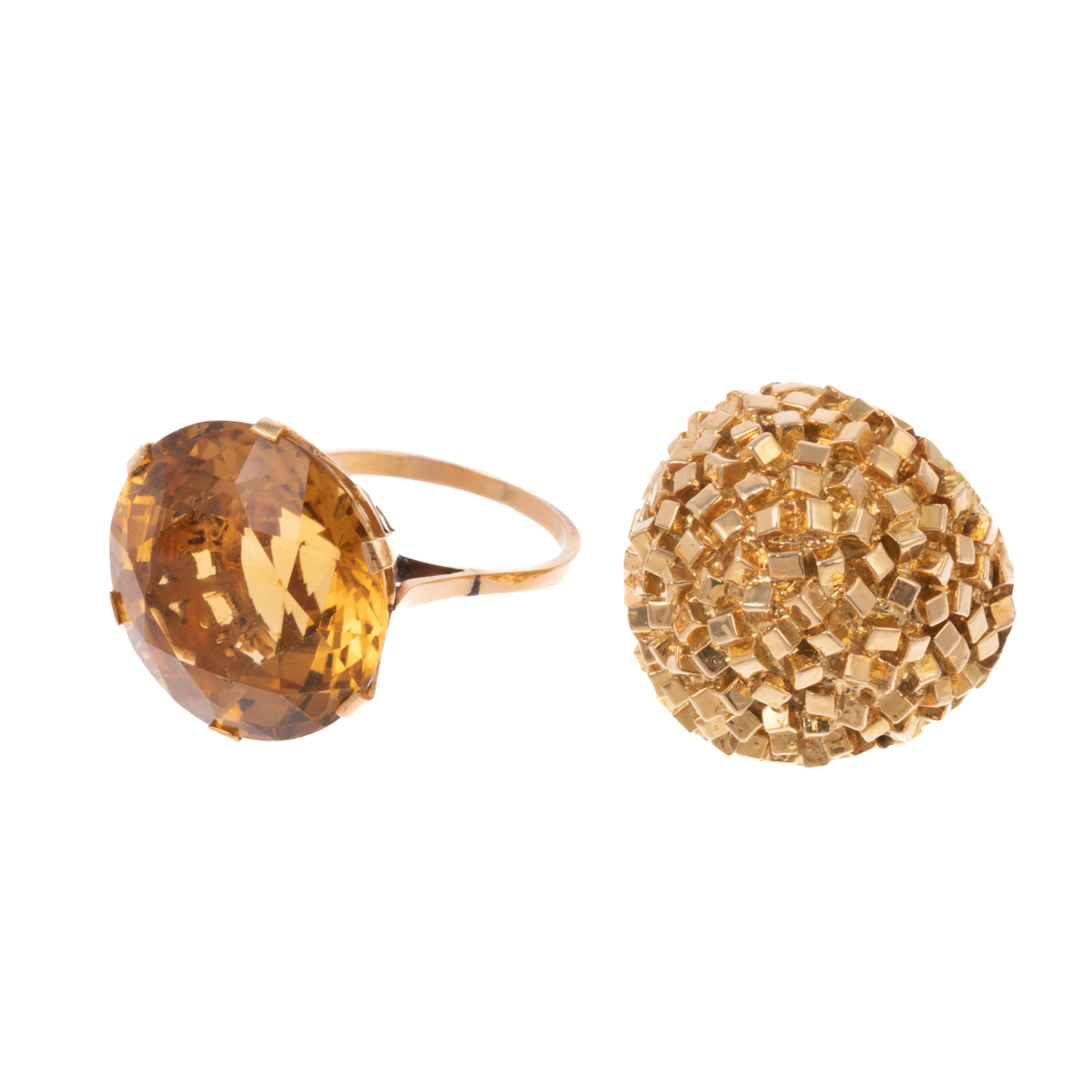 A CITRINE COCKTAIL RING & DOME