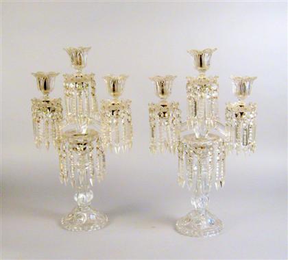 Pair of molded glass three light 4a7f1