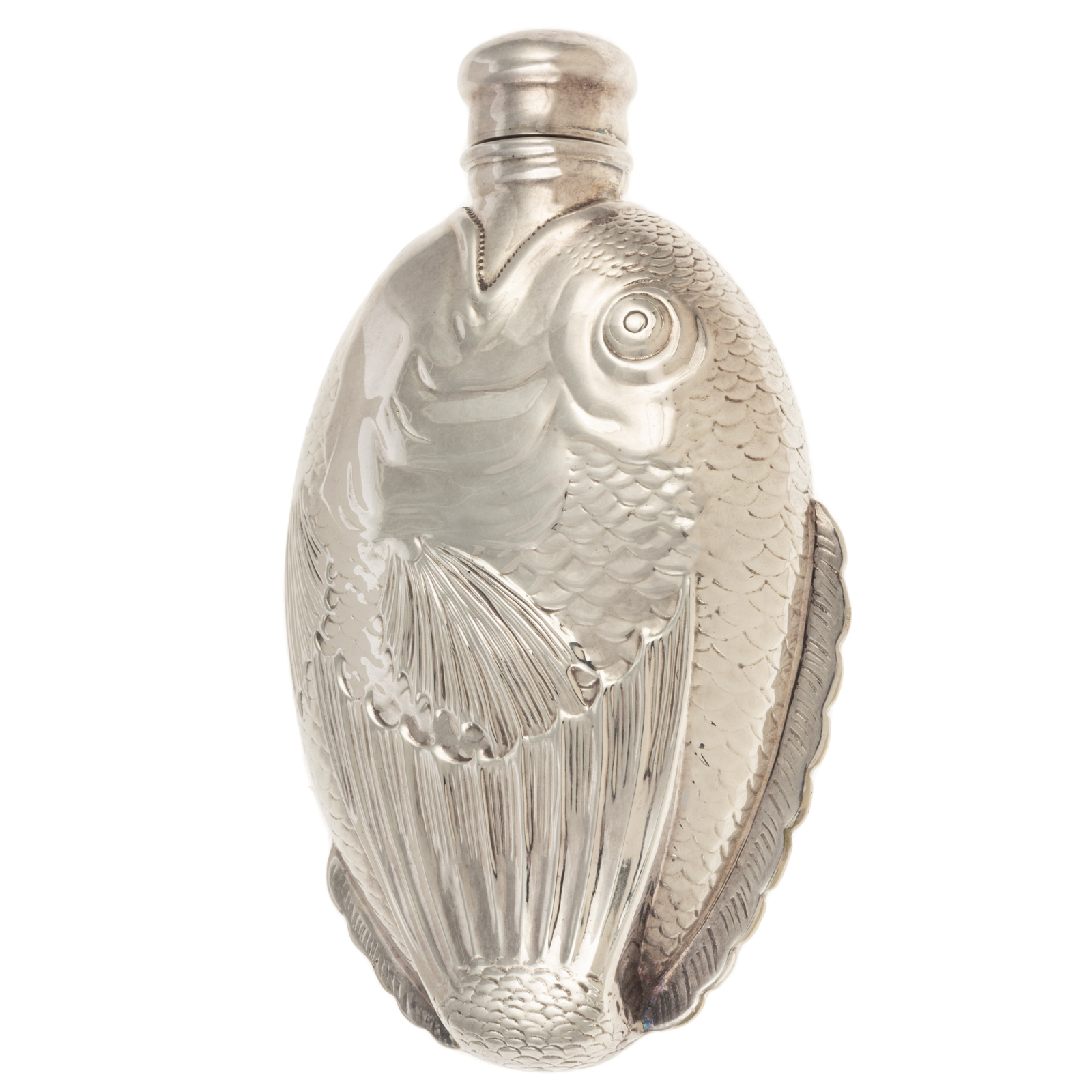 TIFFANY & CO. STERLING FISH FLASK With