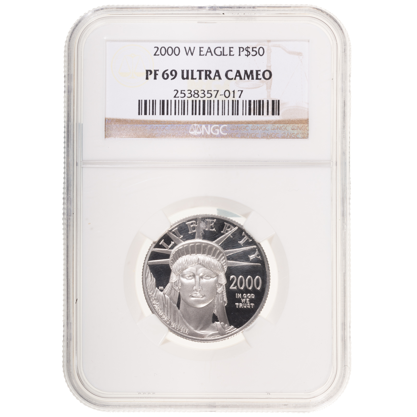 $50 PLATINUM EAGLE 2000-W NGC PF69 ULTRA