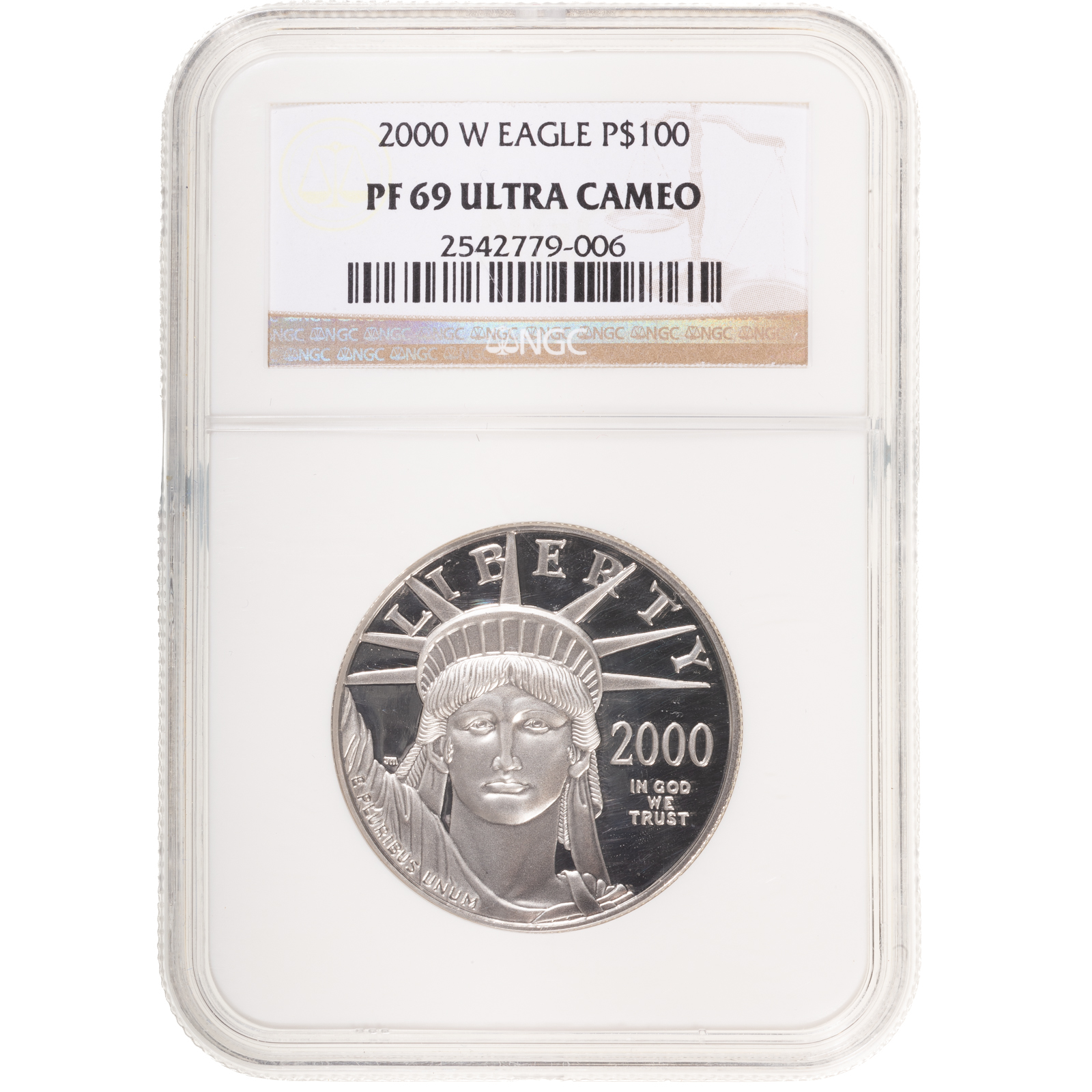 2000-W $100 PROOF PLATINUM EAGLE