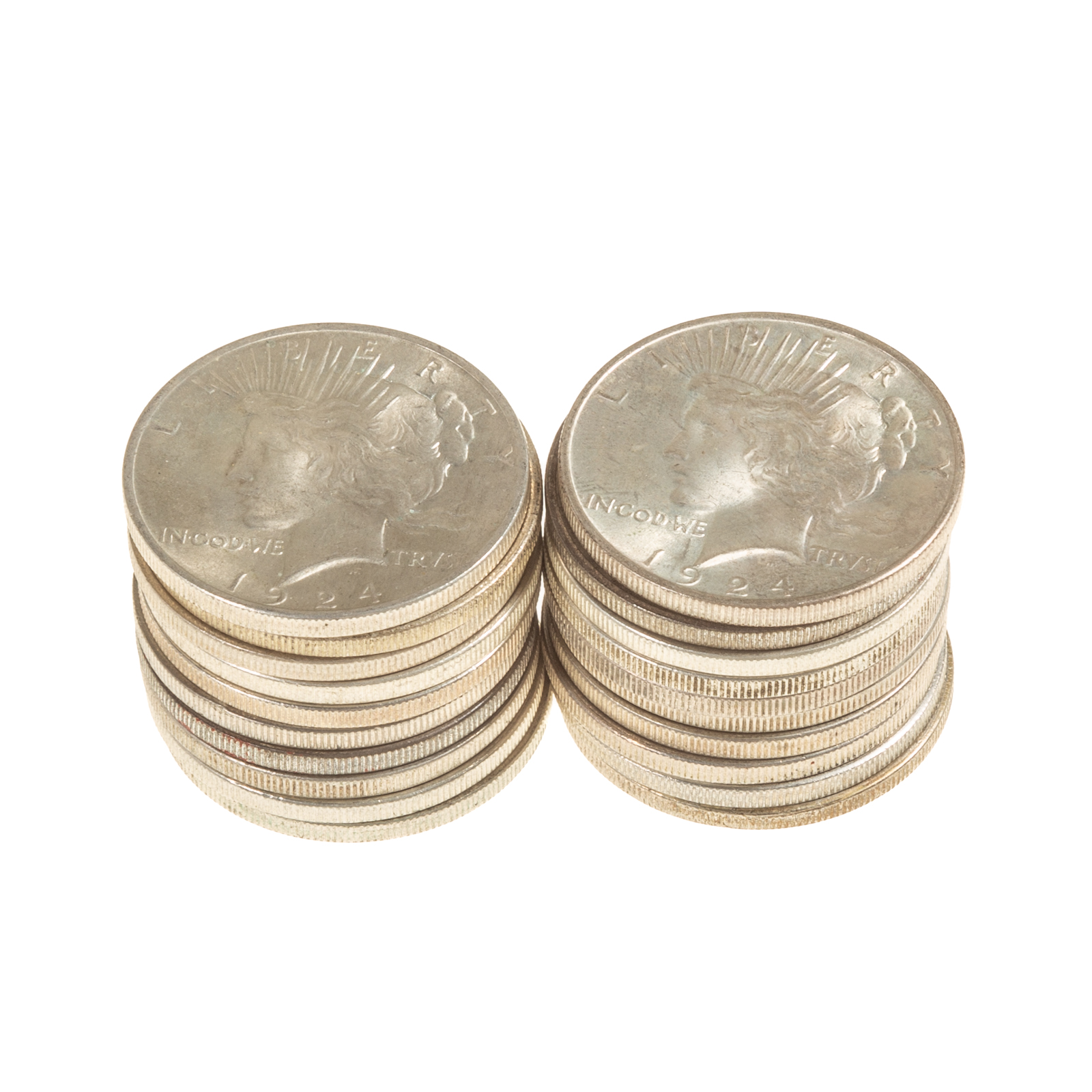 BU ROLL OF TWENTY 1924 PEACE DOLLARS