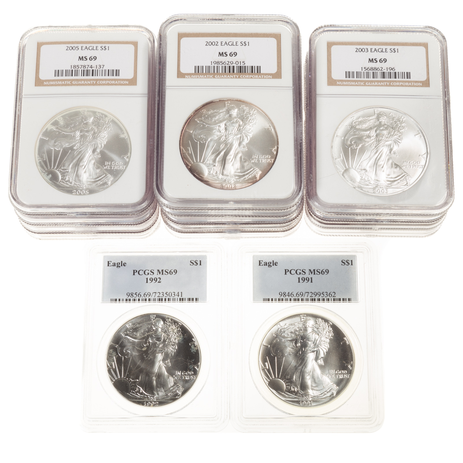 15 DIFFERENT MS69 SILVER EAGLE