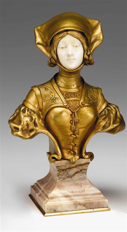 Art Nouveau gilt bronze and ivory 4a806