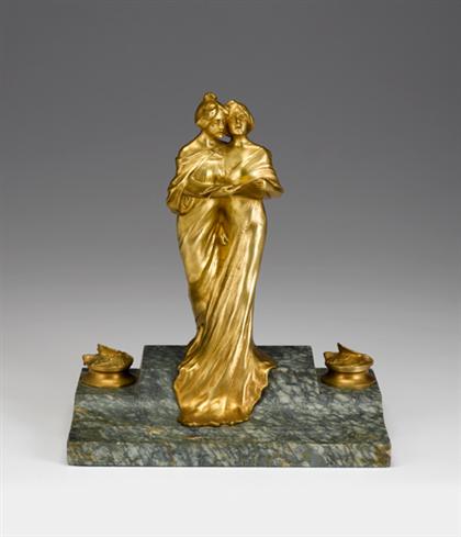 Art Nouveau gilt bronze and marble 4a80a