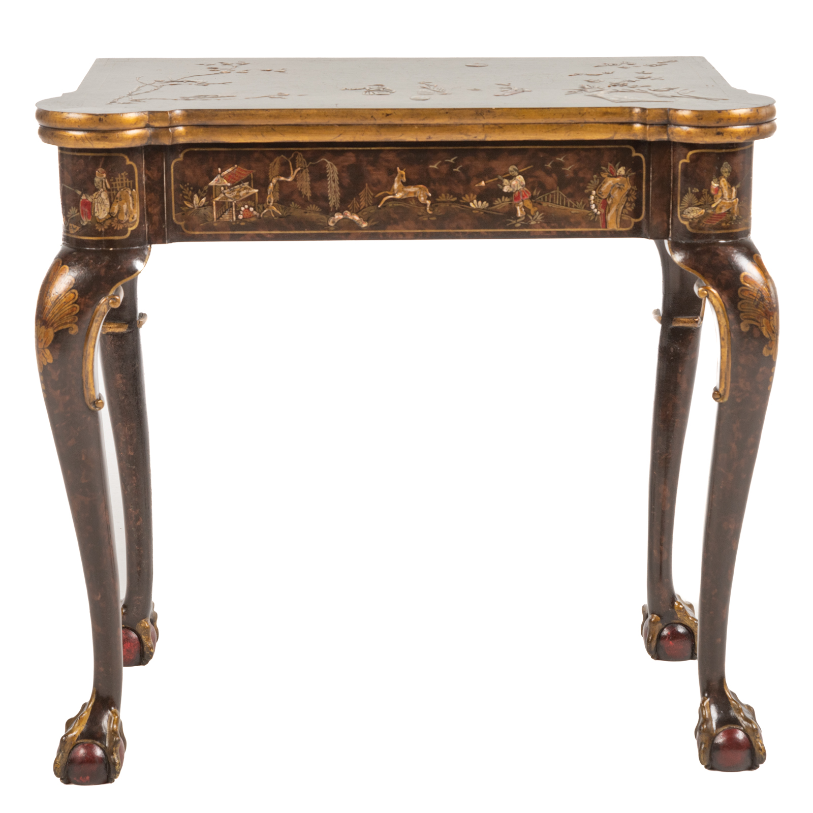 VICTORIAN JAPANNED GAMES TABLE