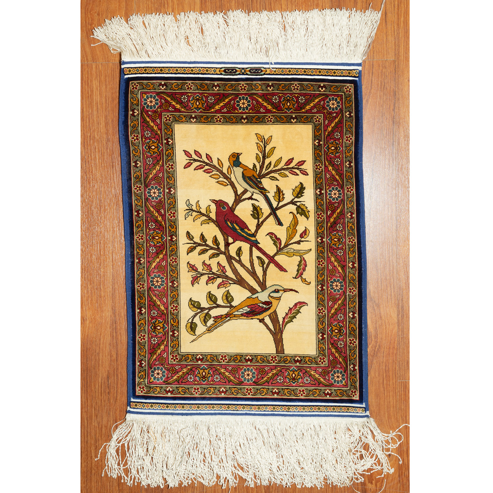 FINE HEREKE SILK RUG, TURKEY, 15"