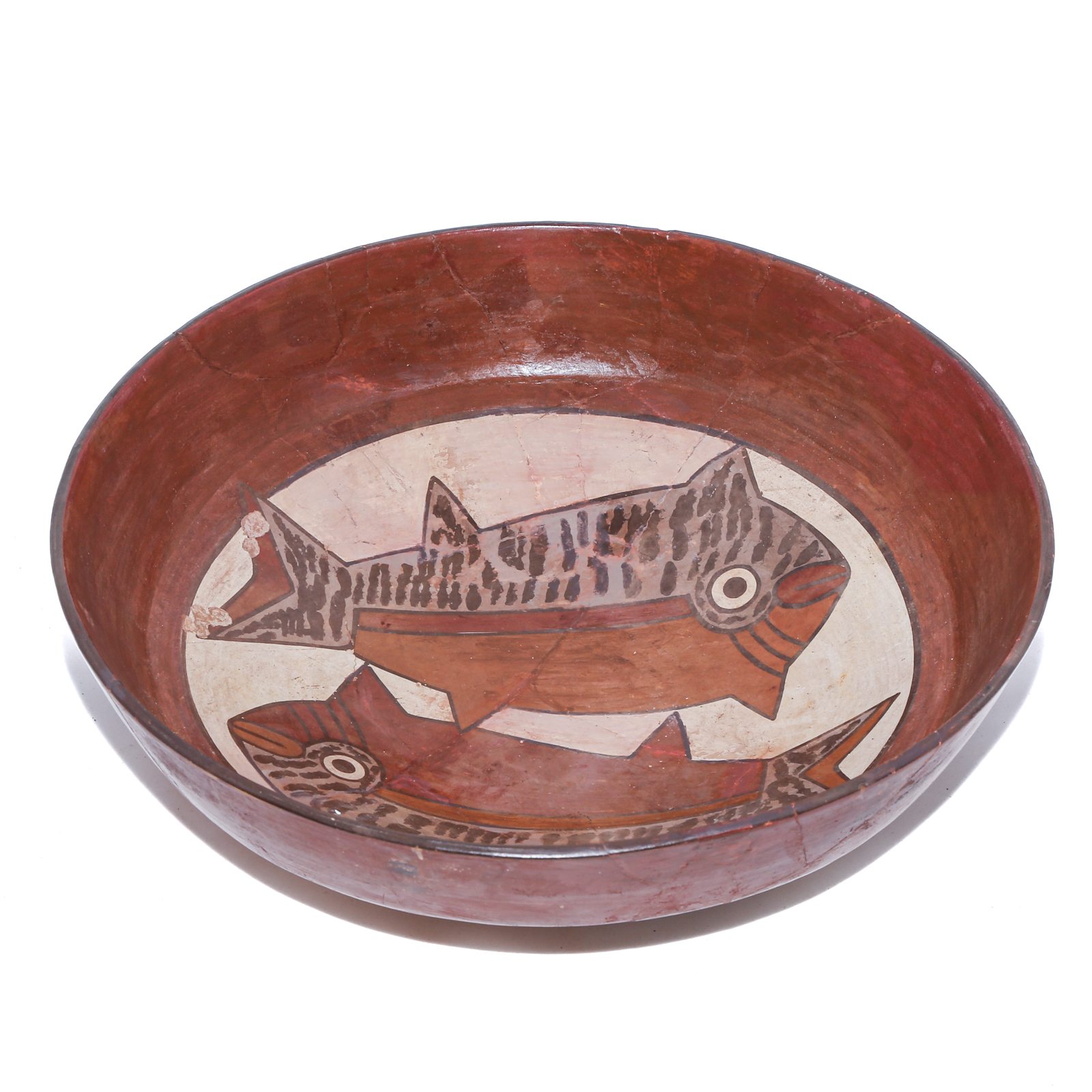 LARGE NAZCA POLYCHROME BOWL, FISH