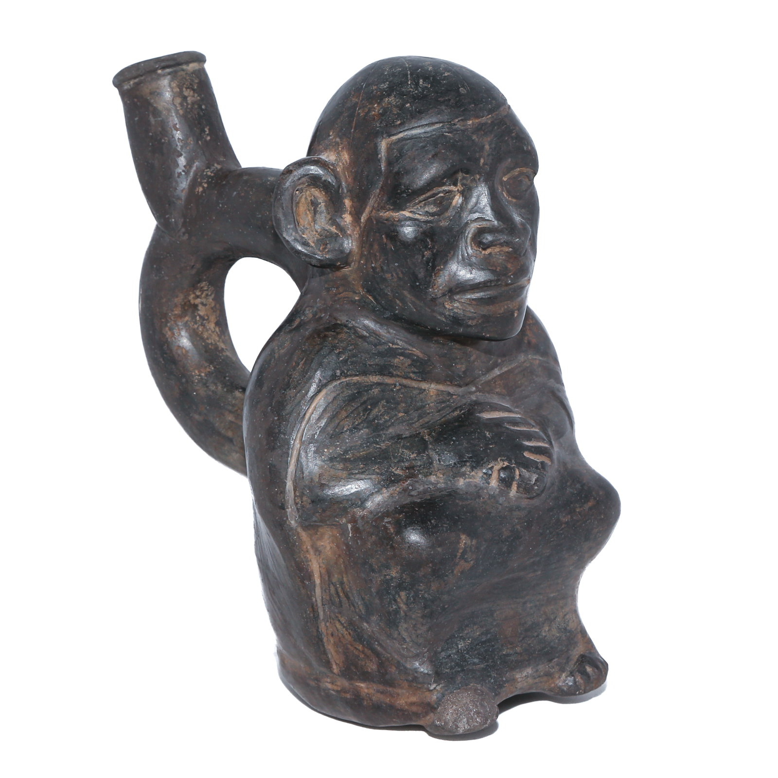 MOCHE BLACKWARE STIRRUP-SPOUTED