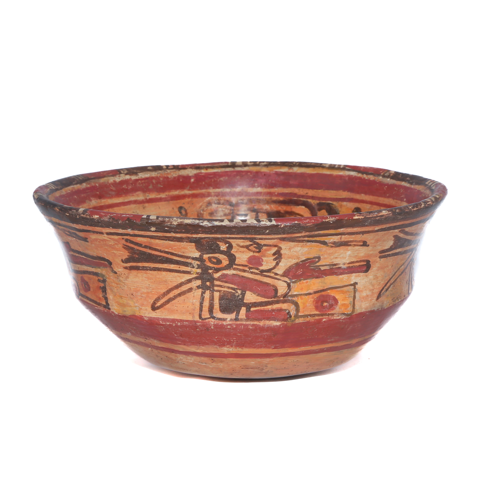 MAYA PAINTED EARTHENWARE BOWL Southeastern