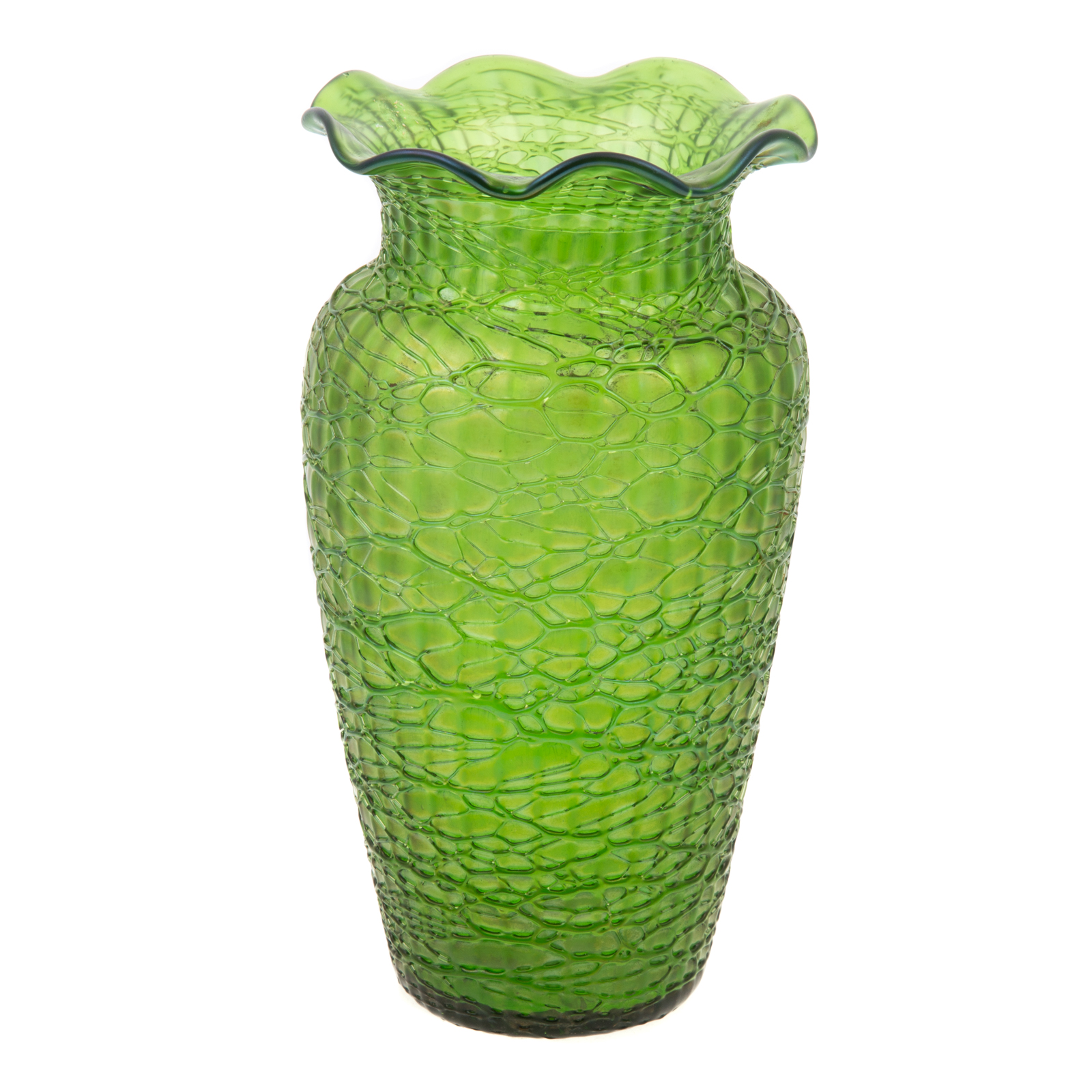 BOHEMIAN STRING GLASS VASE Early 2e91a9