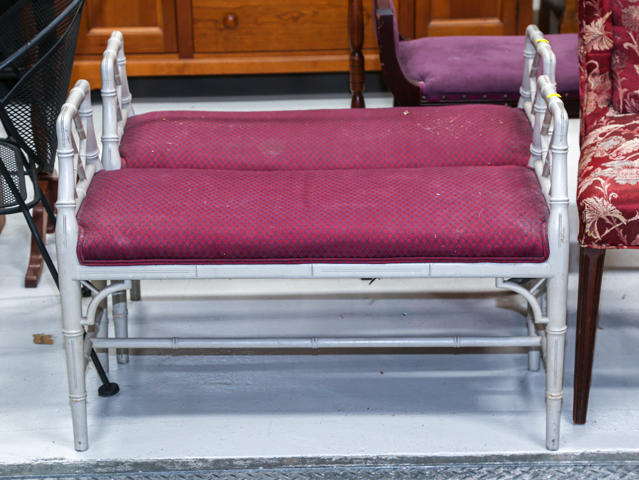 A PAIR OF BAMBOO STYLE WINDOW BENCHES 2e91f7