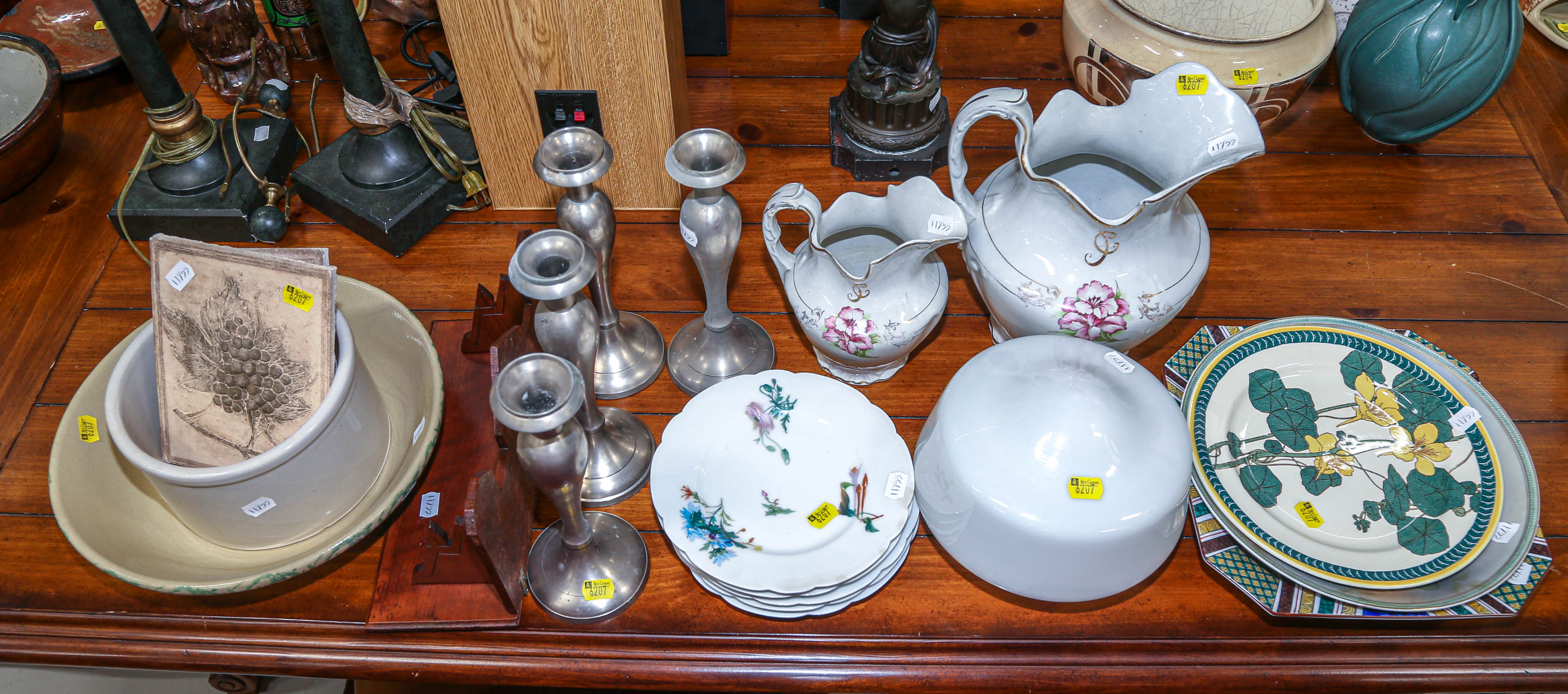 ASSORTED ITEMS Including four pewter