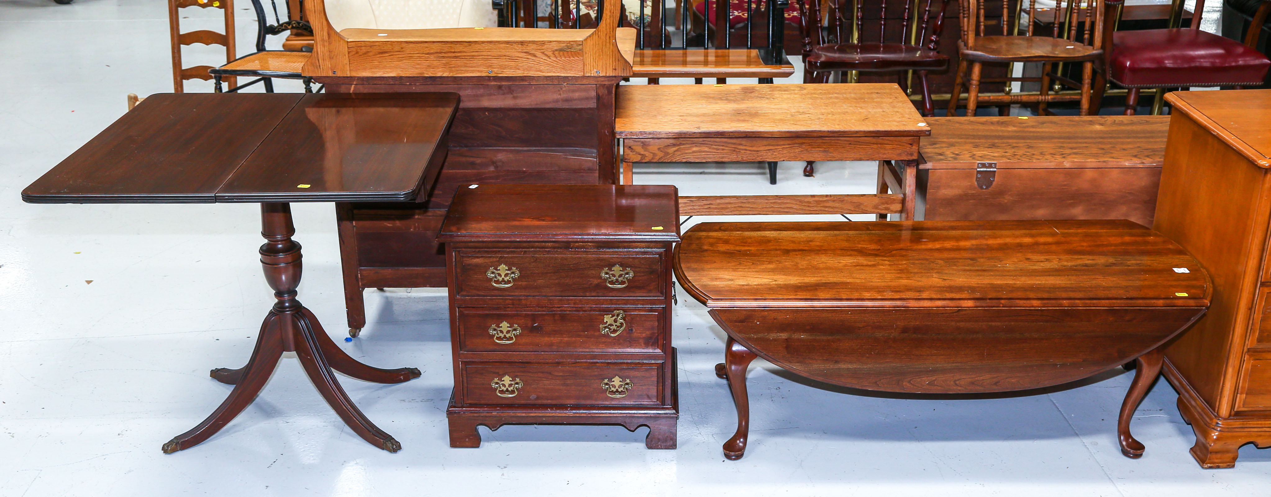 THREE PIECES OF MAHOGANY FURNITURE