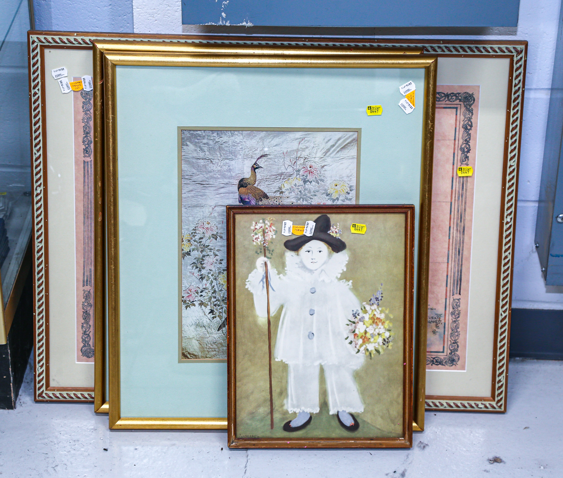 FOUR ASSORTED FRAMED ARTWORKS Including