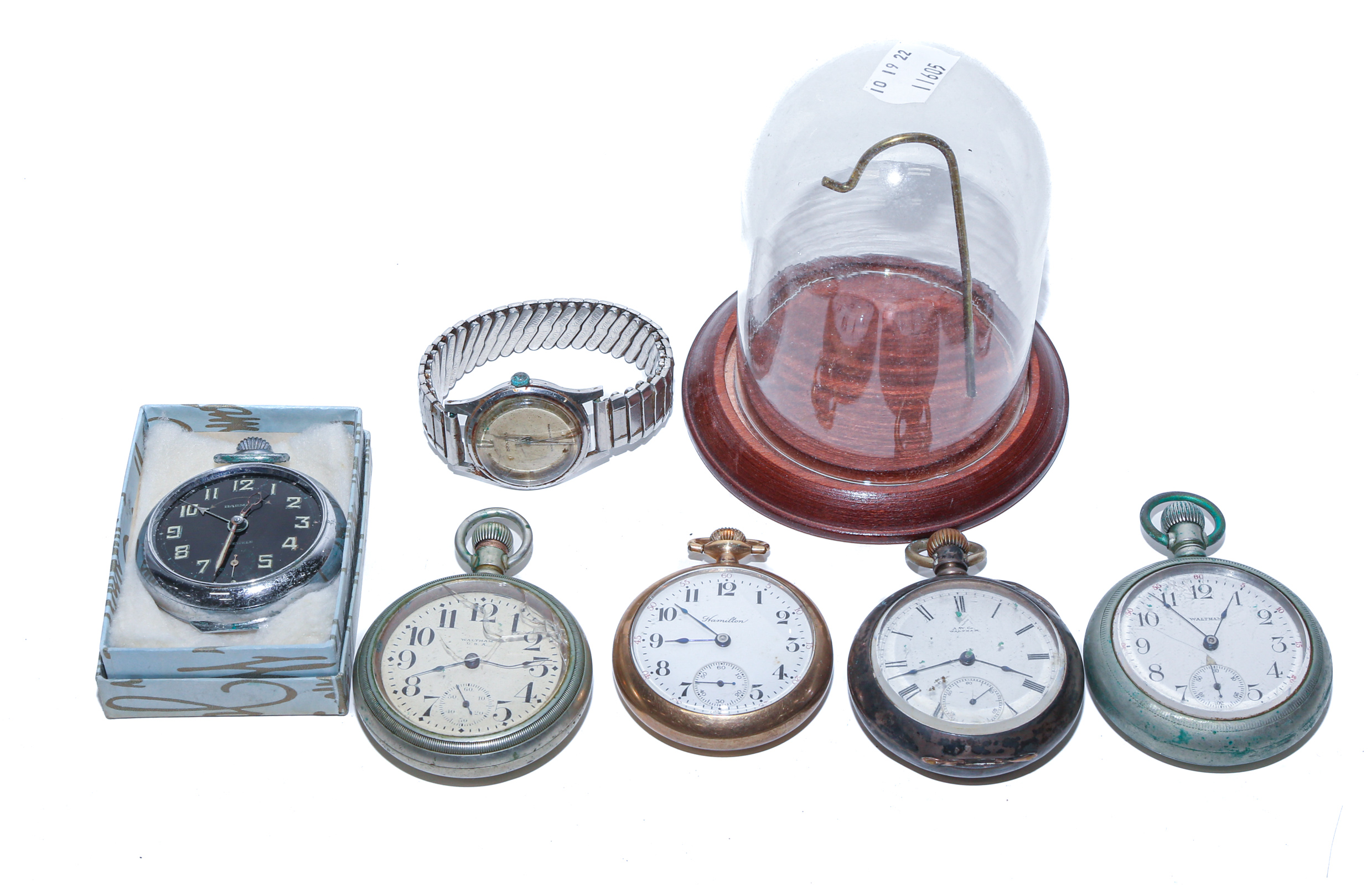 A GROUP OF TIMEPIECES & ACCESSORY