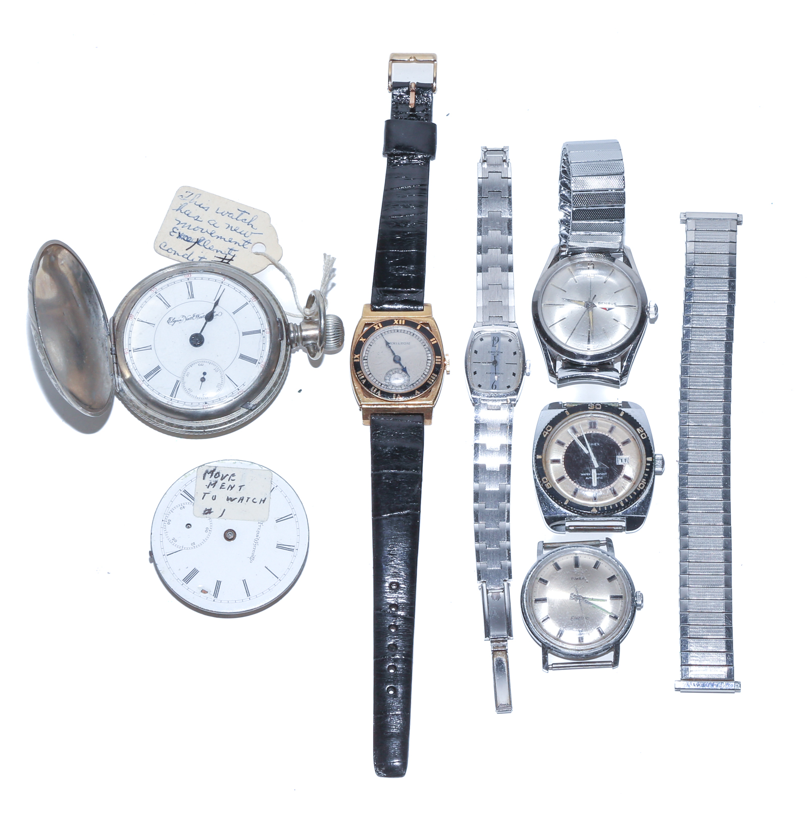 A GROUP OF WATCHES & WATCH PARTS