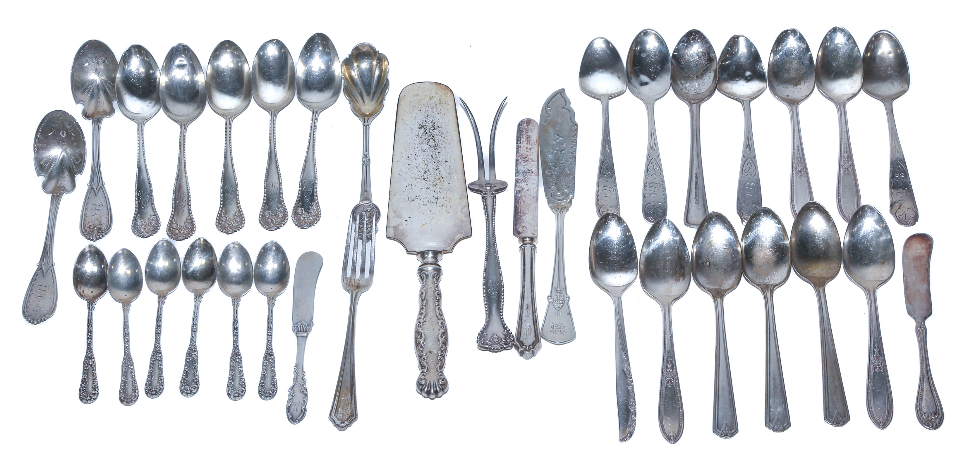 STERLING & SILVER PLATED FLATWARE