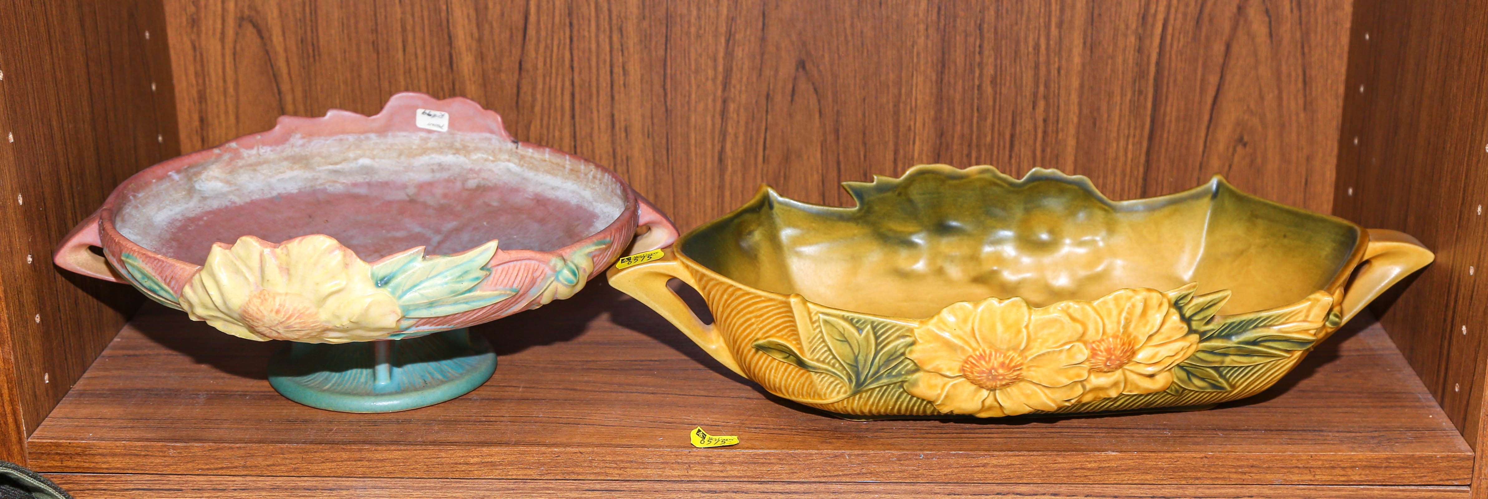 TWO LARGE ROSEVILLE CENTERPIECE BOWLS