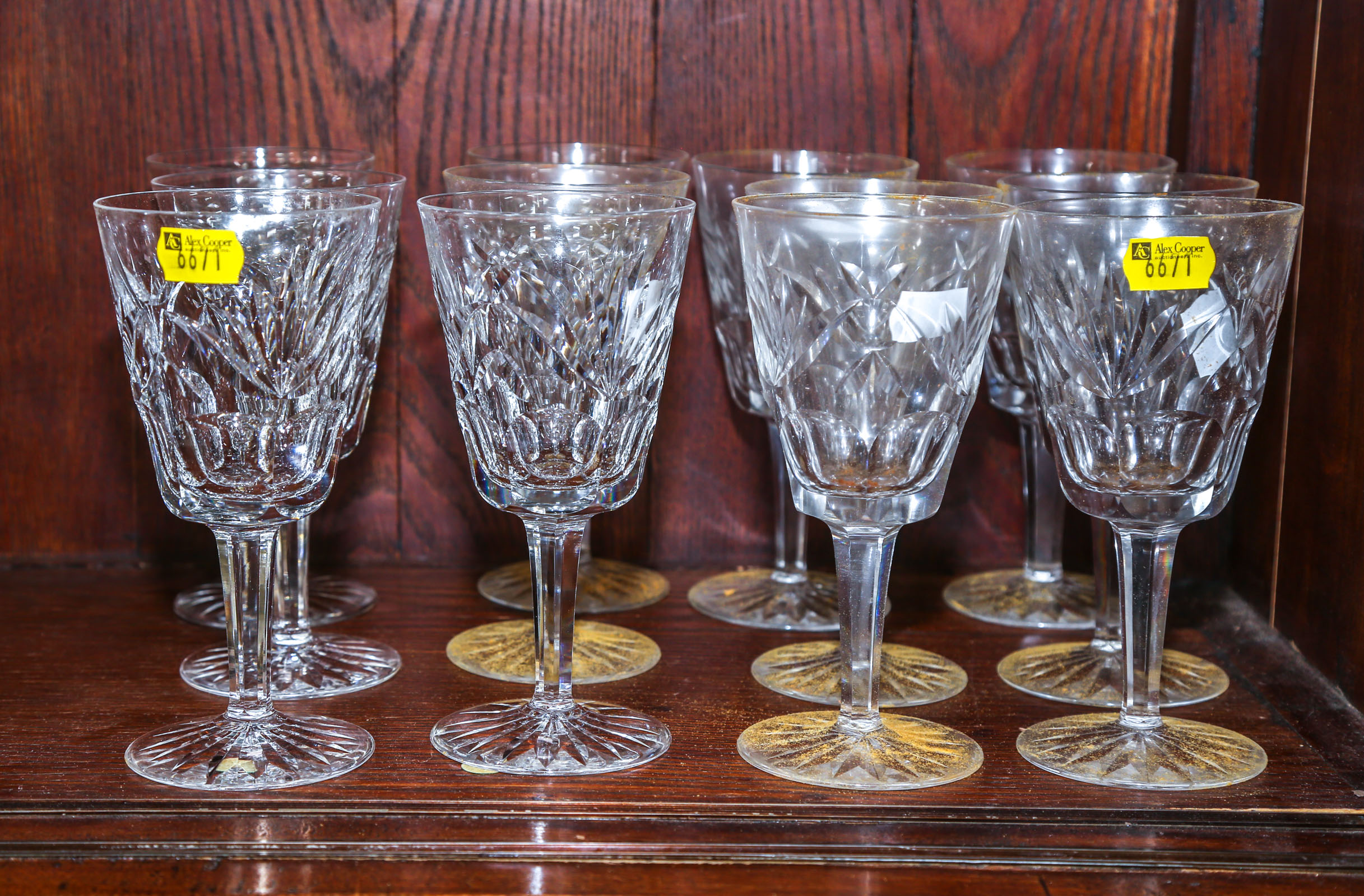 12 WATERFORD CUT GLASS GOBLETS