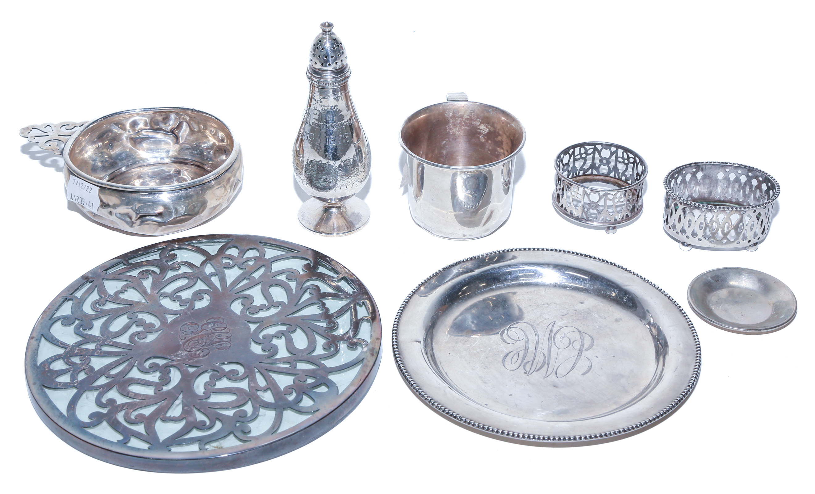 ASSORTED STERLING TABLEWARE Including