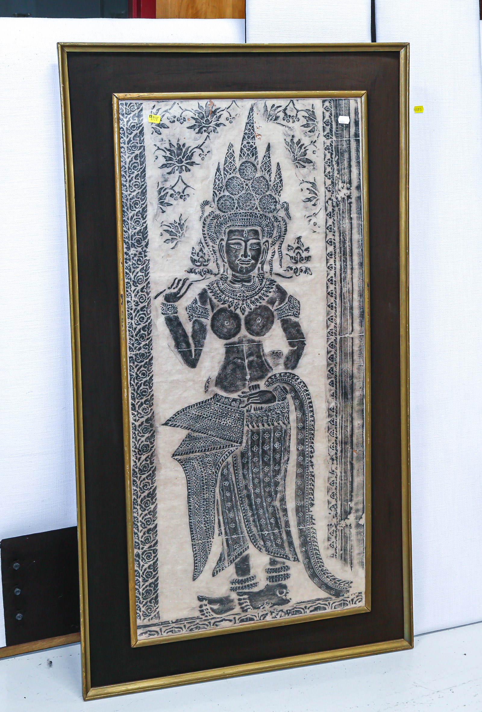 LARGE FRAMED THAI TEMPLE RELIEF