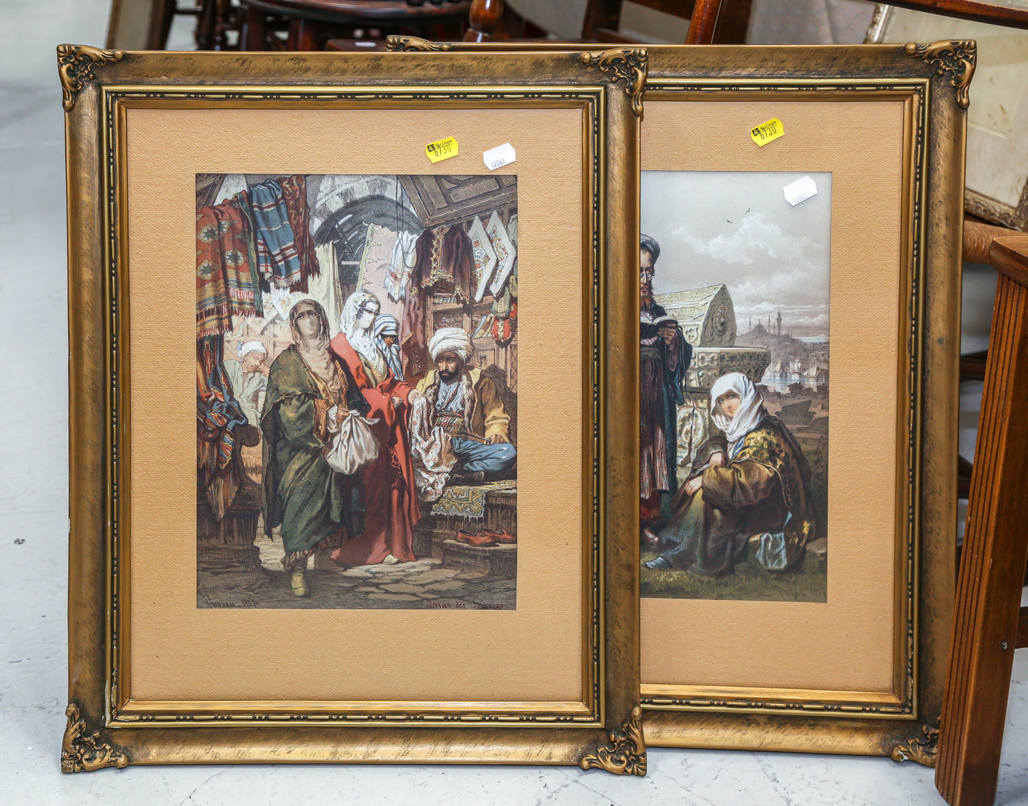 TWO FRAMED LITHOGRAPHS: TURKISH