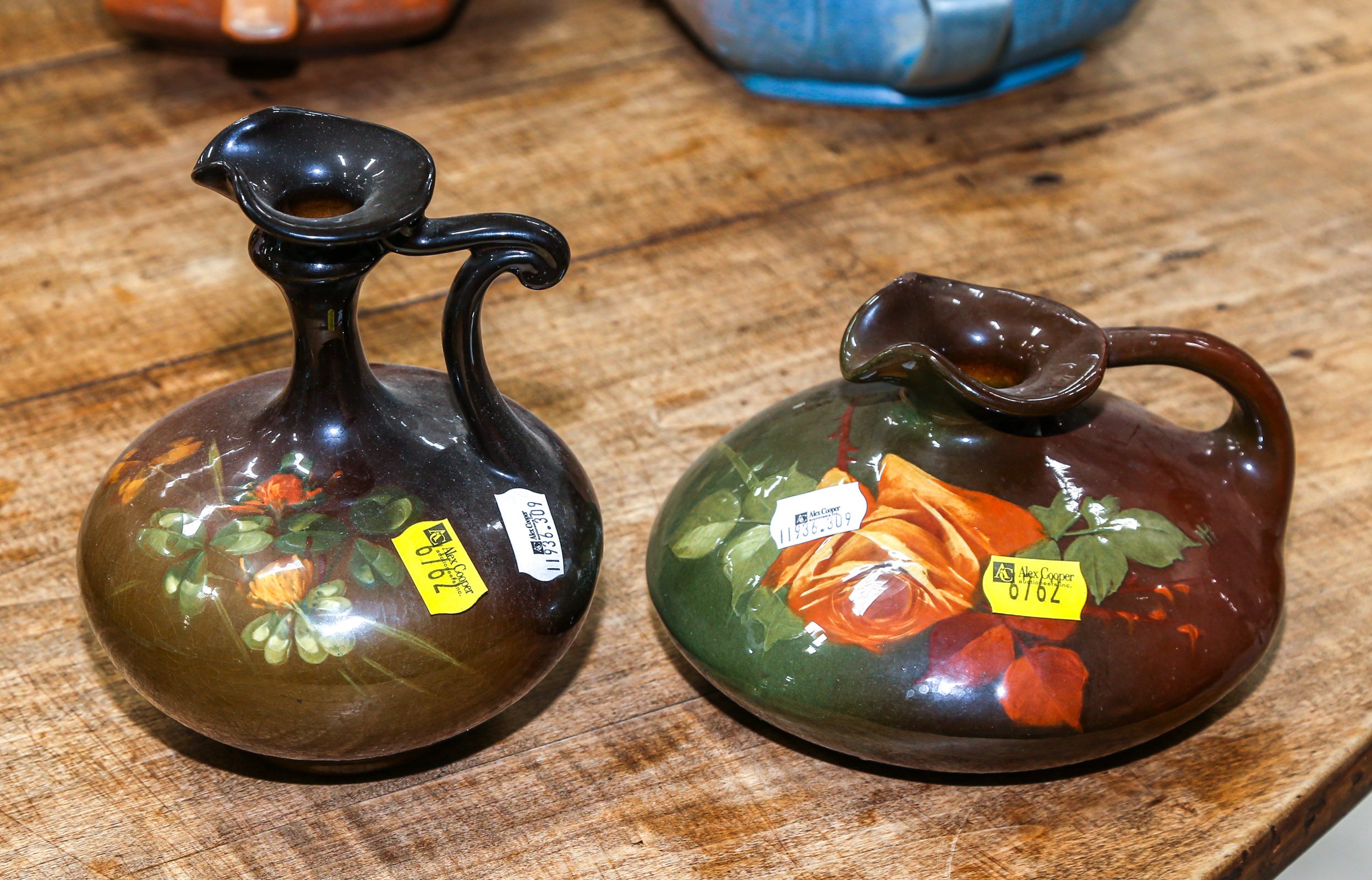 TWO WELLER STANDARD GLAZE JUGS