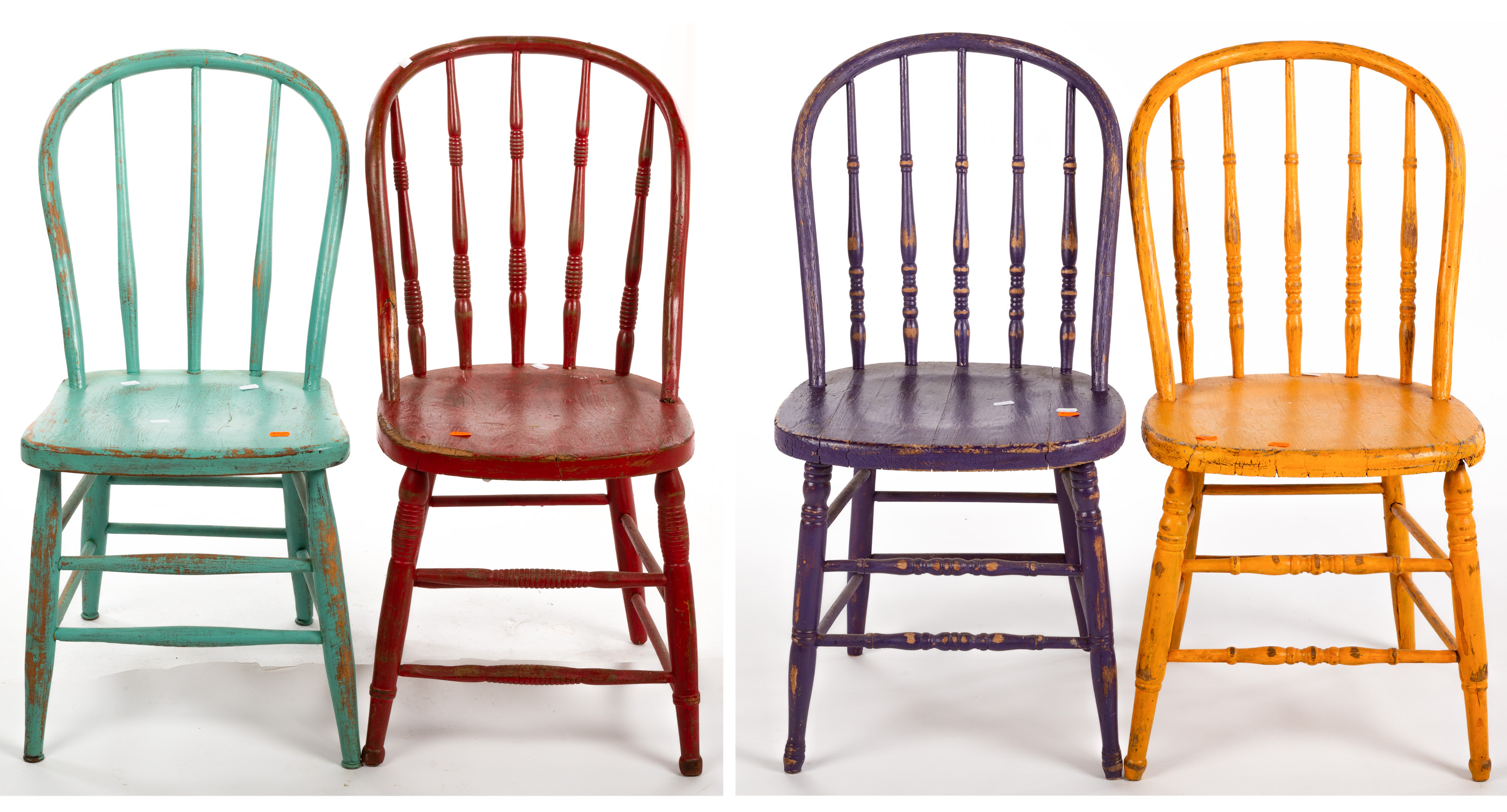 SET OF FOUR PAINTED WOODEN CHAIRS