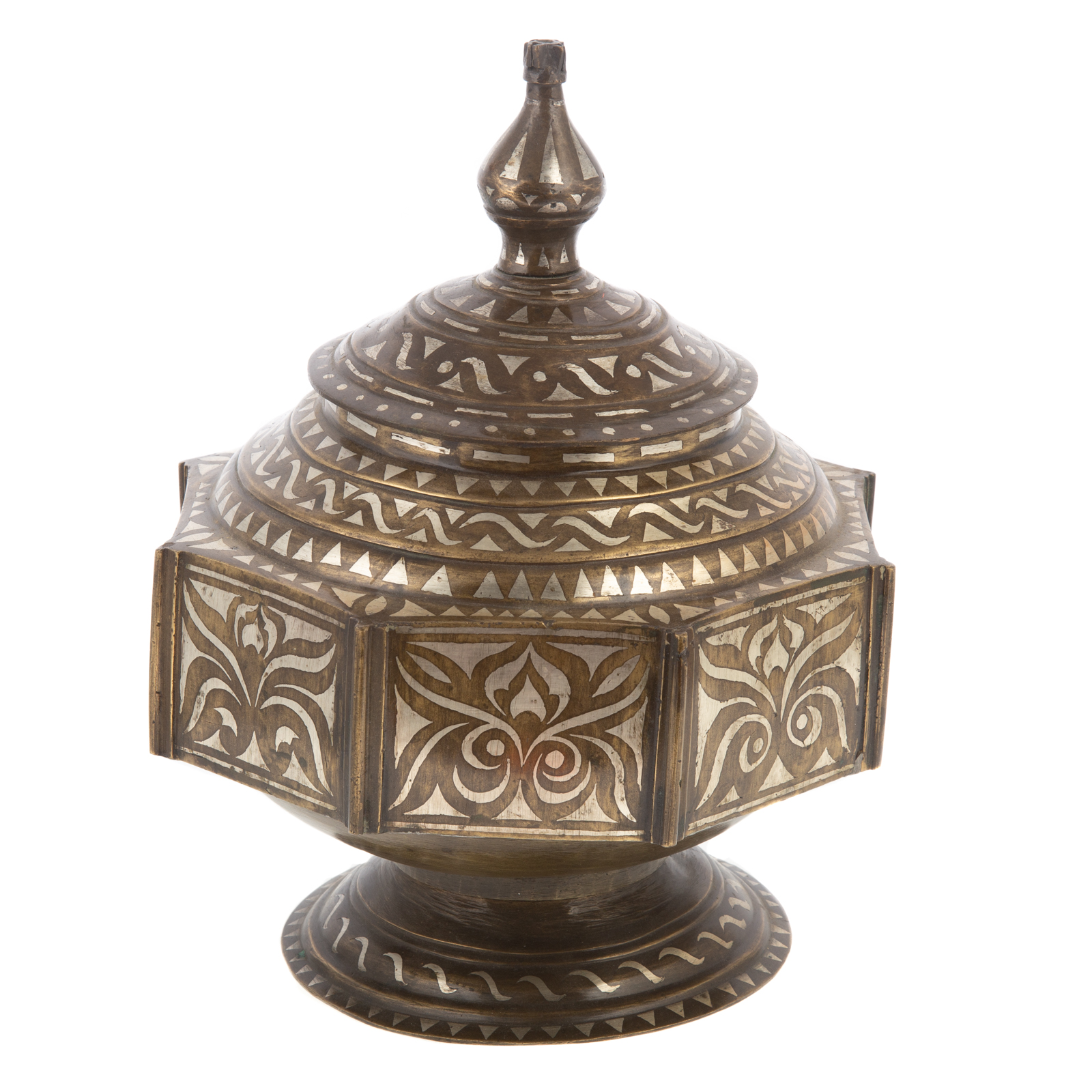 INDIAN BRASS COVERED VESSEL 20th 2e94db