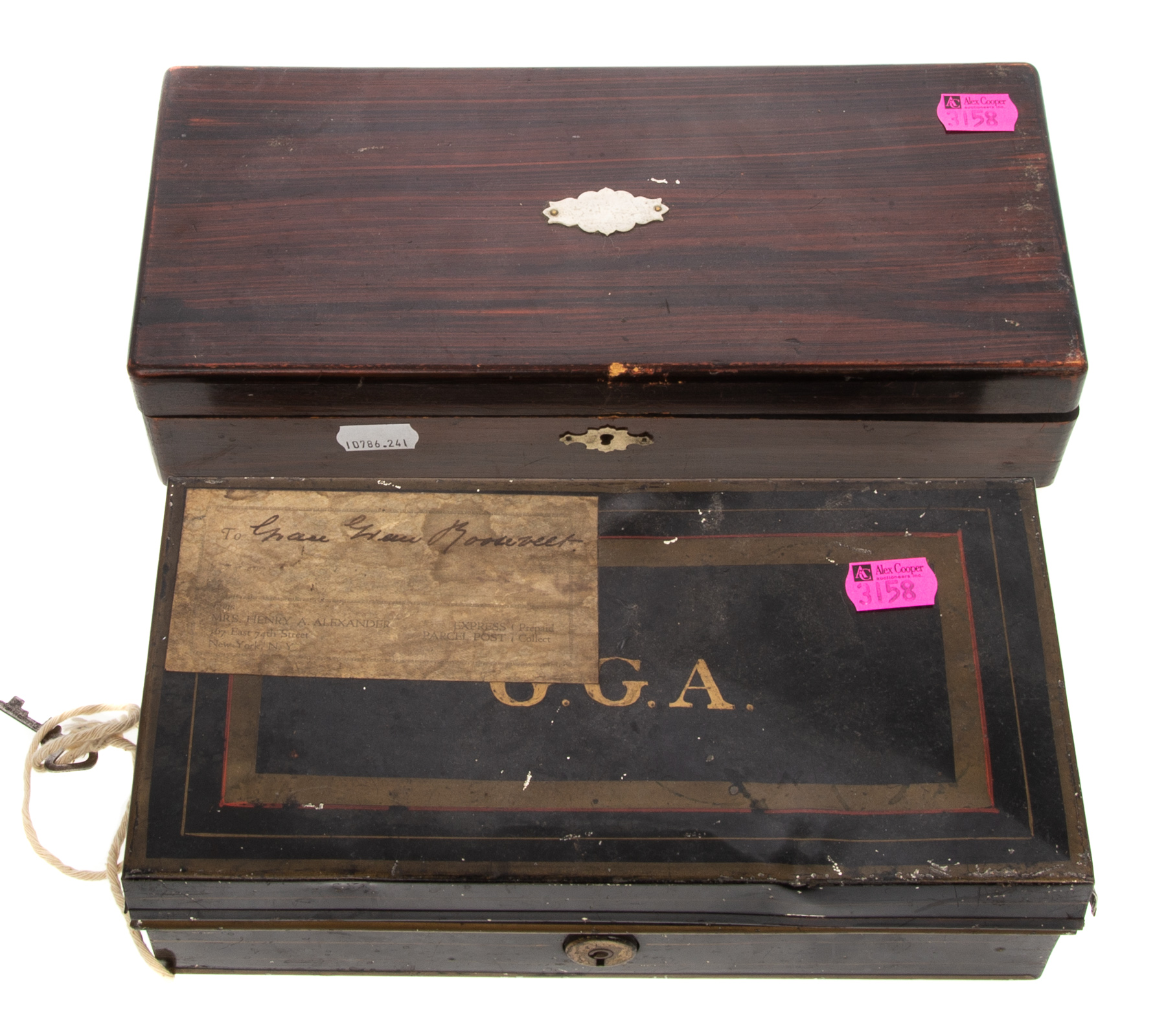 TOLEWARE & ROSEWOOD BOX WITH ROOSEVELT