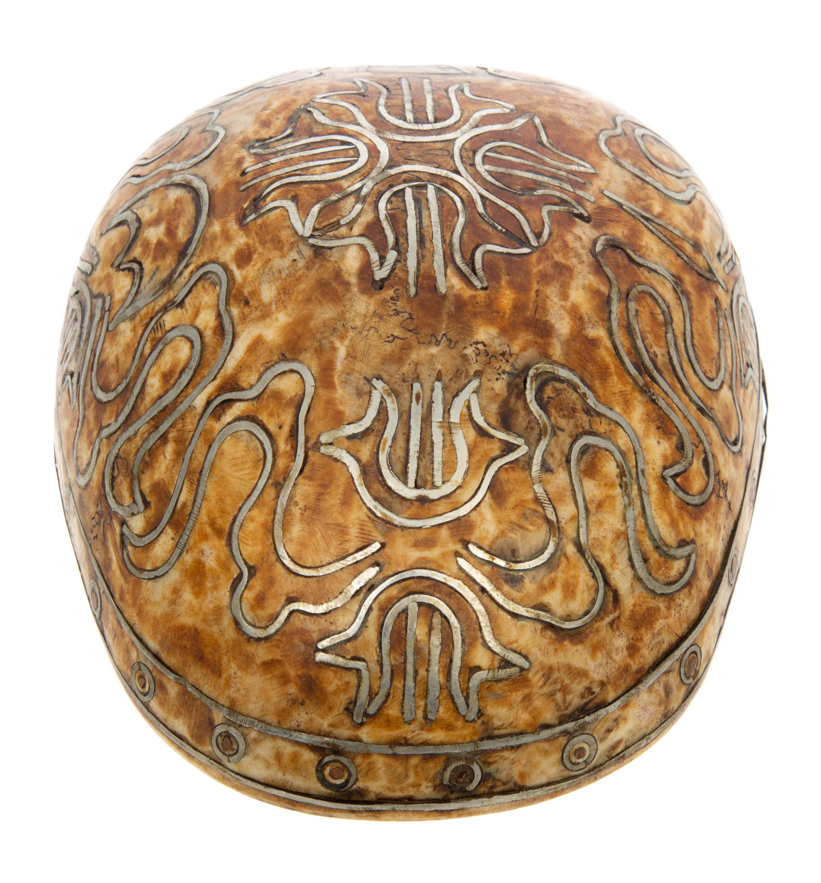 HUMAN SKULL CAP WITH INLAID SILVER 2e956e