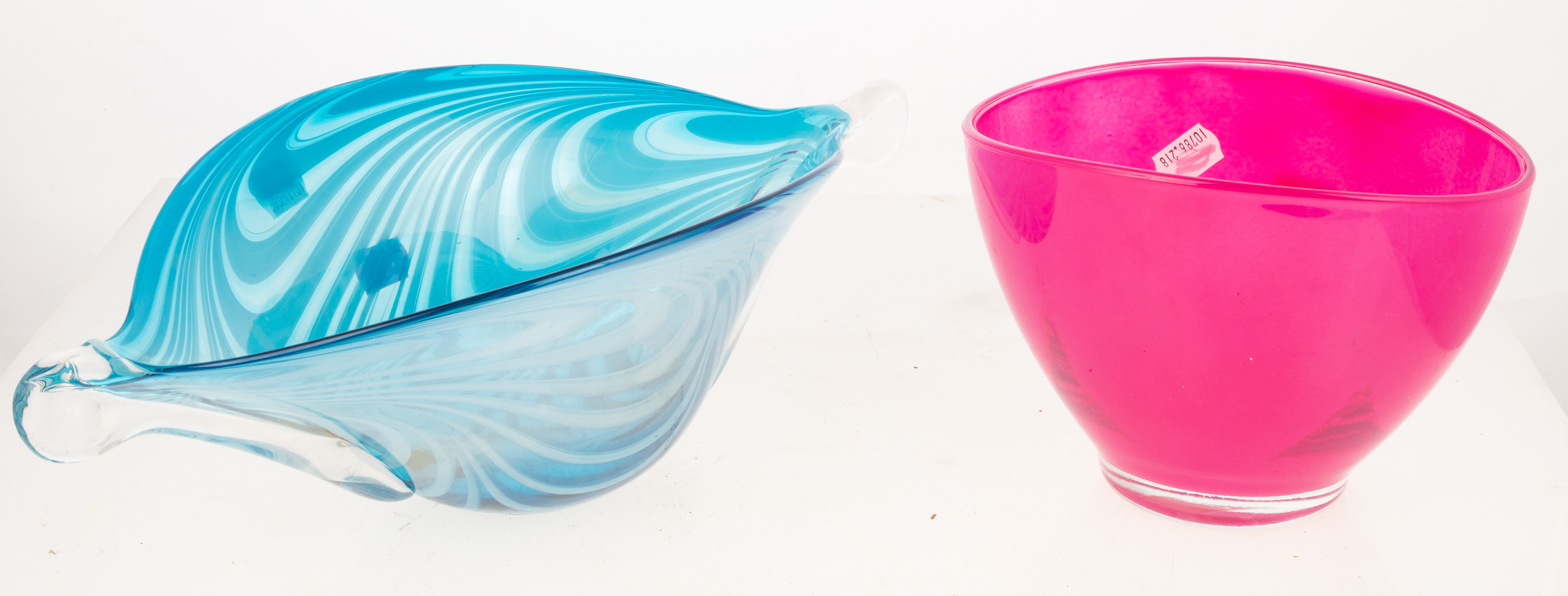 TWO CONTEMPORARY POLISH ART GLASS